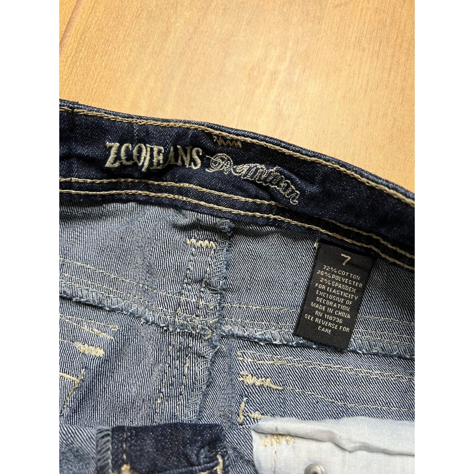 Vintage ZCO Jeans Premium Womens Size 7 Bootcut Flare Dark Wash Y2K Size 29" - 10 Thumbnail