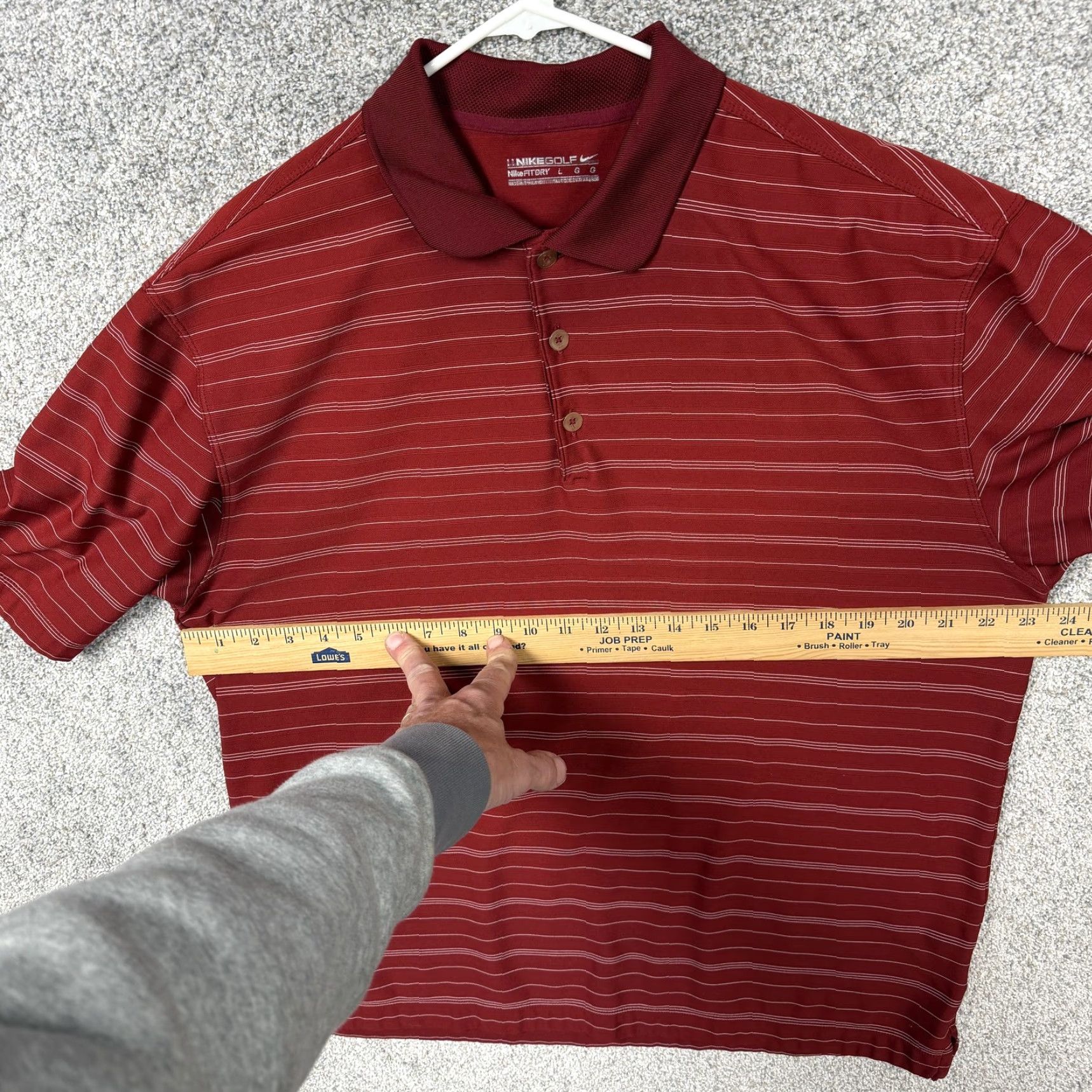 Nike Nike Golf Polo Shirt Mens Large Red White Stripe Knit Regular Fit Dry Performance Size US L / EU 52-54 / 3 - 4 Thumbnail