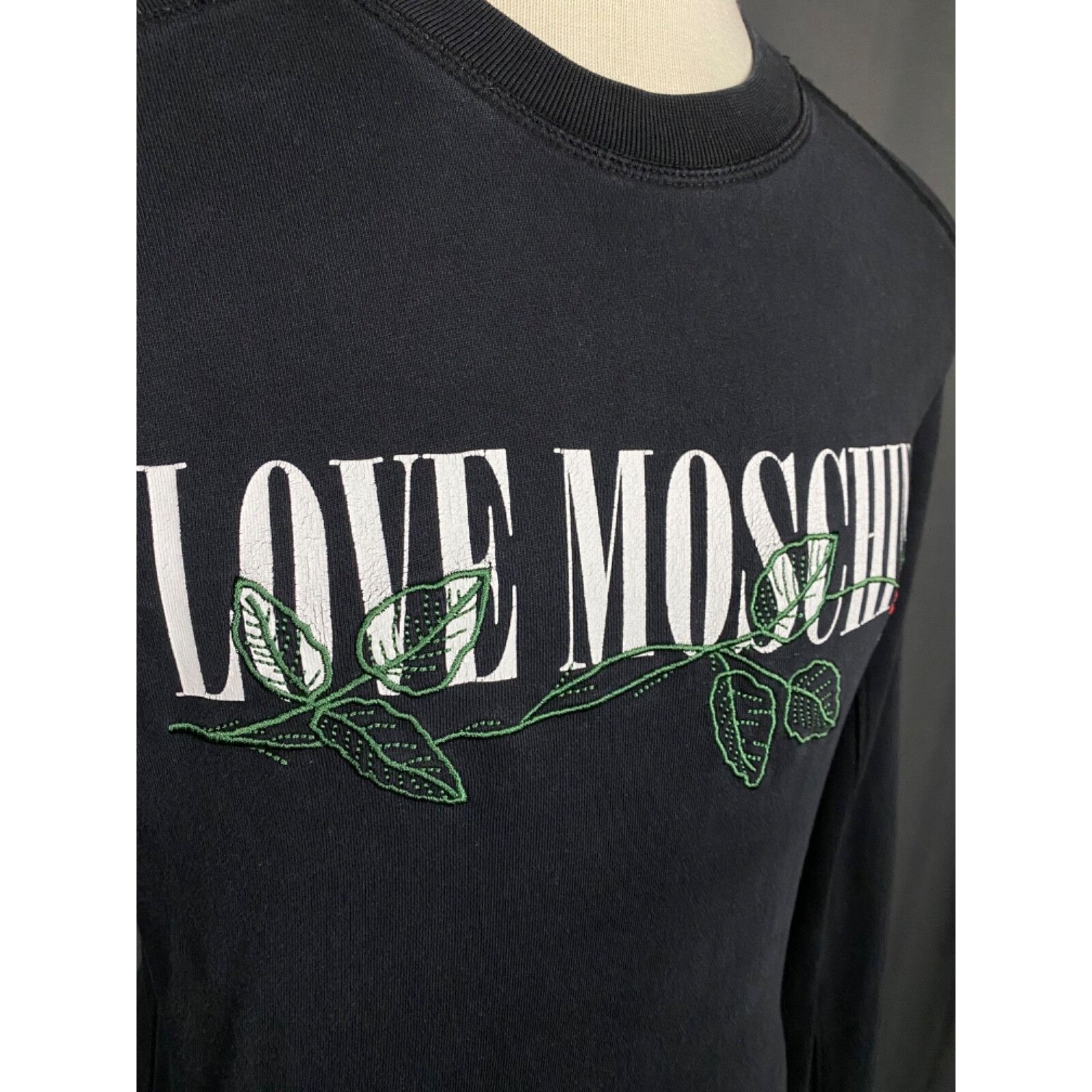 Moschino Love Moschino Big Logo Men's Black Crewneck Sweater Size M Size US M / EU 48-50 / 2 - 8 Thumbnail