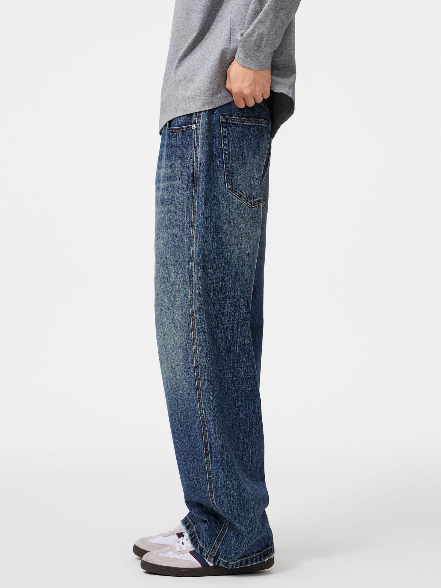 Japanese Brand Men's Retro Washed Cleanfit Loose Casual Jeans Size US 32 / EU 48 - 3 Thumbnail