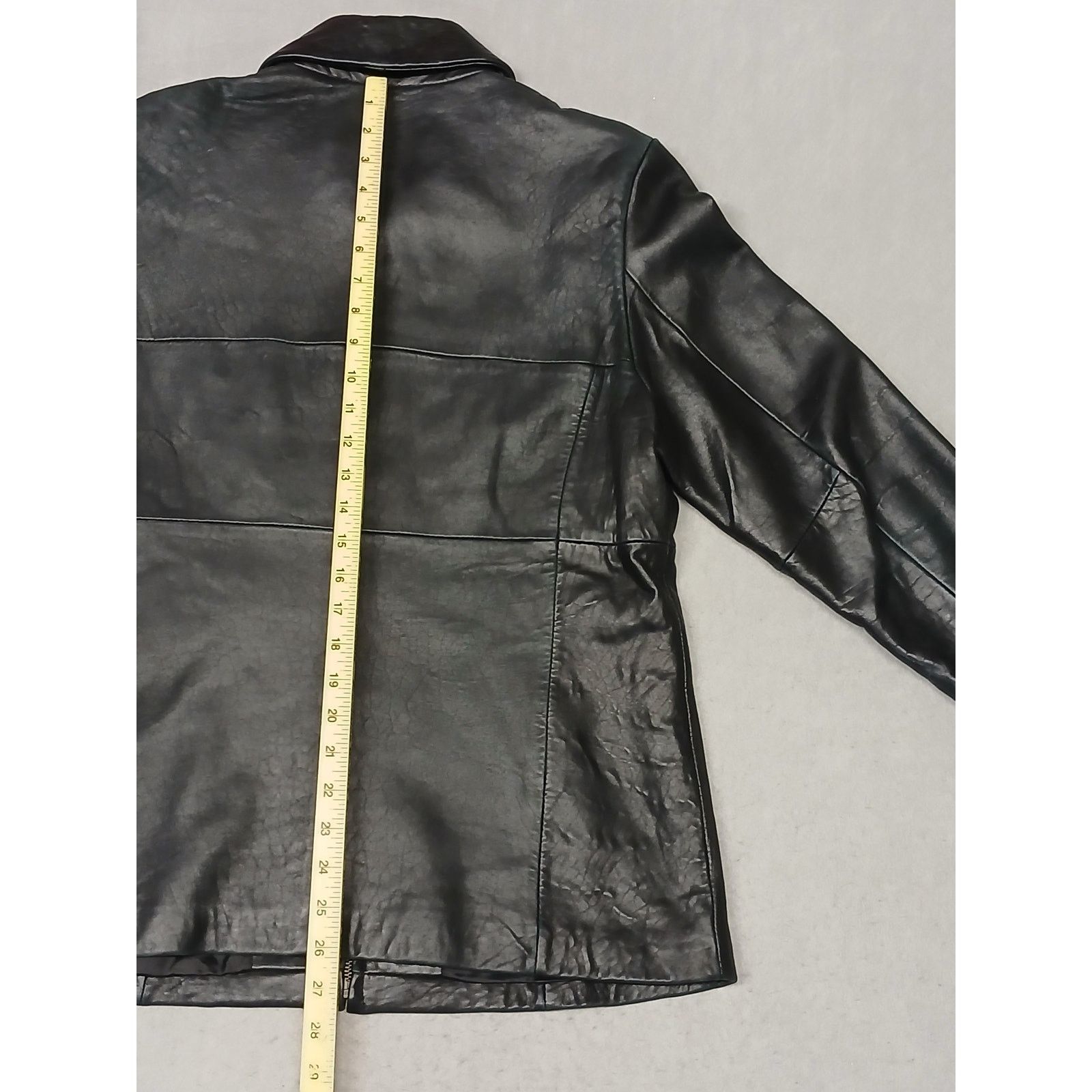 Merona Merona (Medium) Women's Black Genuine Leather Zip Jacket Size M / US 6-8 / IT 42-44 - 6 Thumbnail