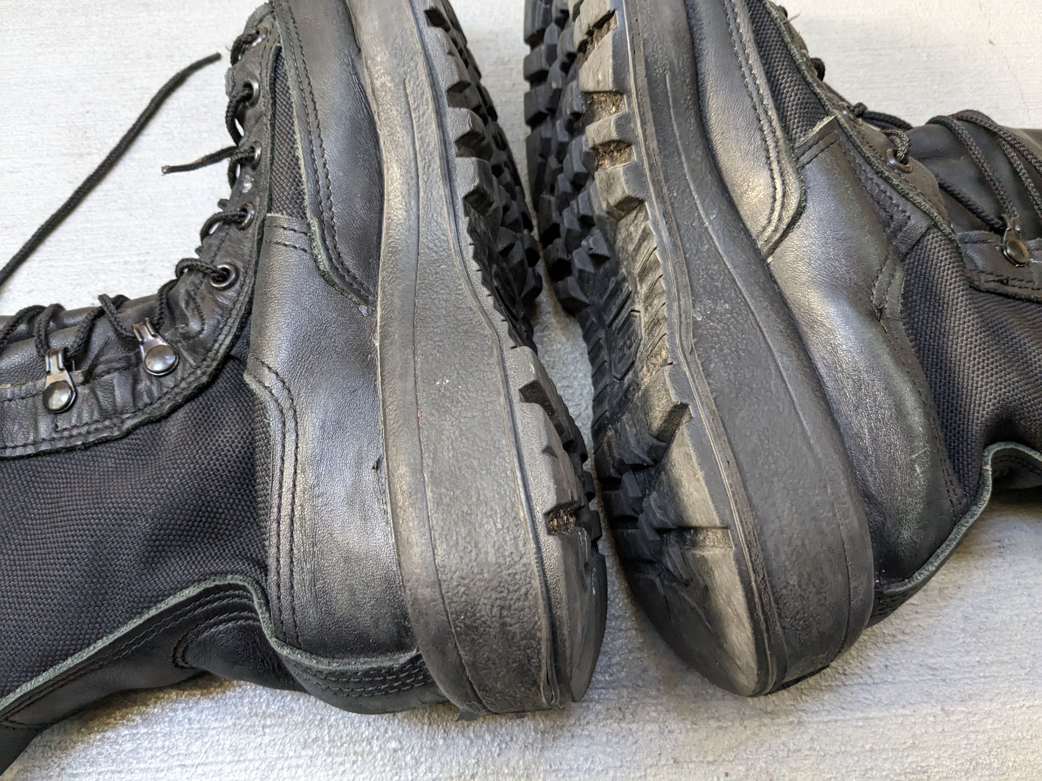 Genuine Leather Combat Boots Black 9 Leather Biker Chunky Lace Up Rubber Size US 9 / EU 42 - 8 Thumbnail