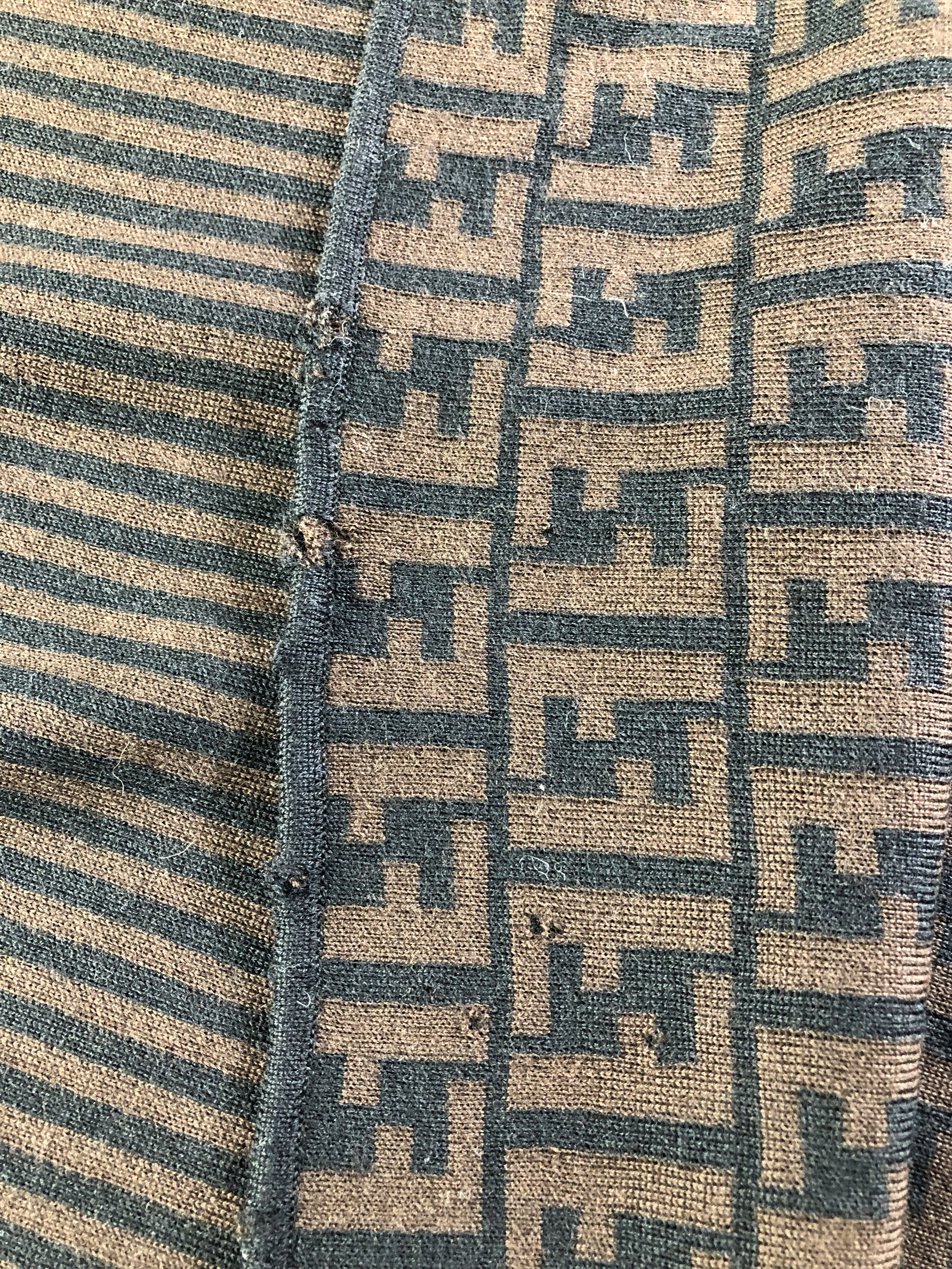 Fendi Fendi Monogram Wool Scarf / Muffler / Neckwear SS1303 Size ONE SIZE - 9 Thumbnail