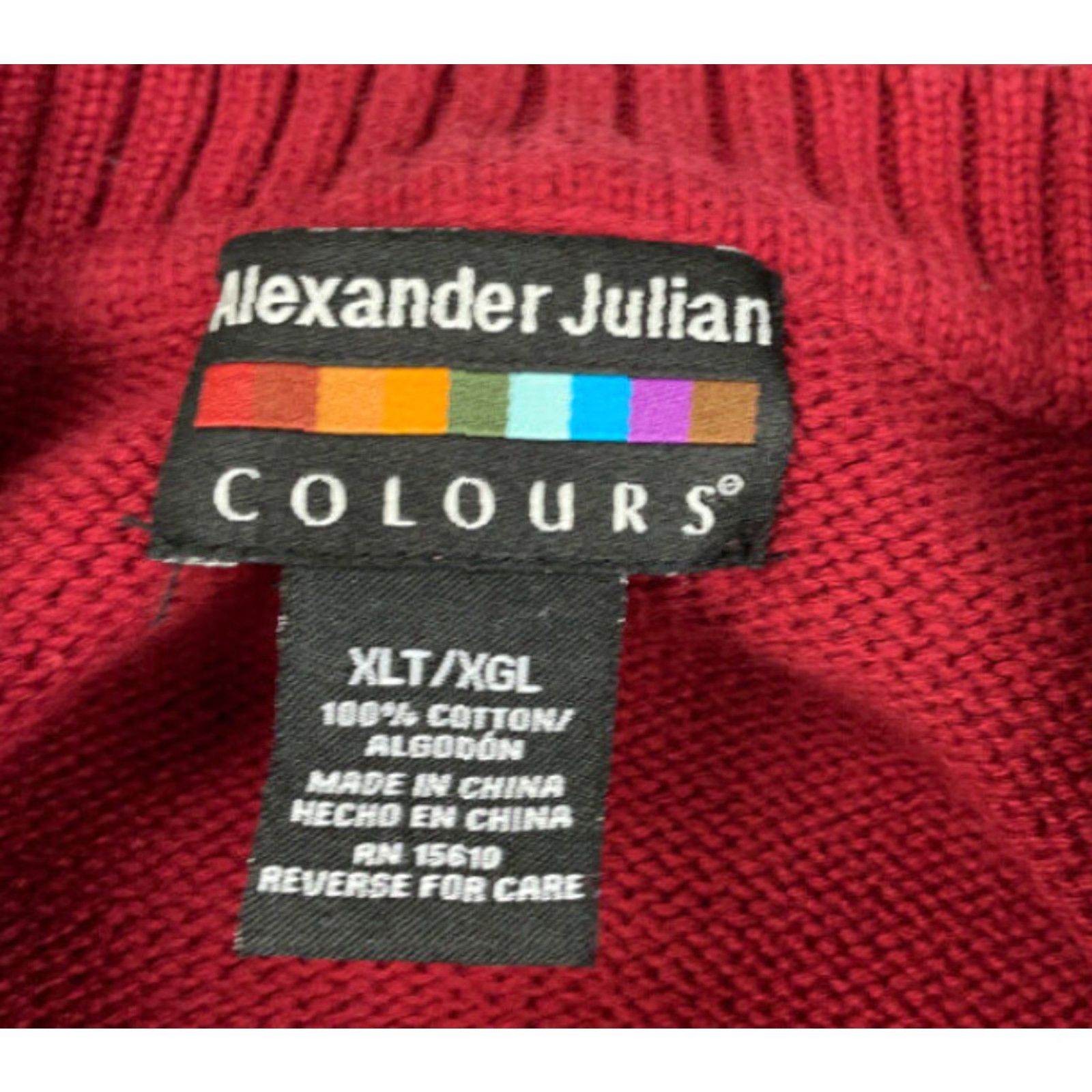 Alexander Julian VINTAGE Dad Style Red Grid Check Pullover Sweater Adult XL Tall Heavyweight Knit Crew Neck Mens Alexander Julian 90s Retro Classic Knitwear Size US XL / EU 56 / 4 - 6 Thumbnail