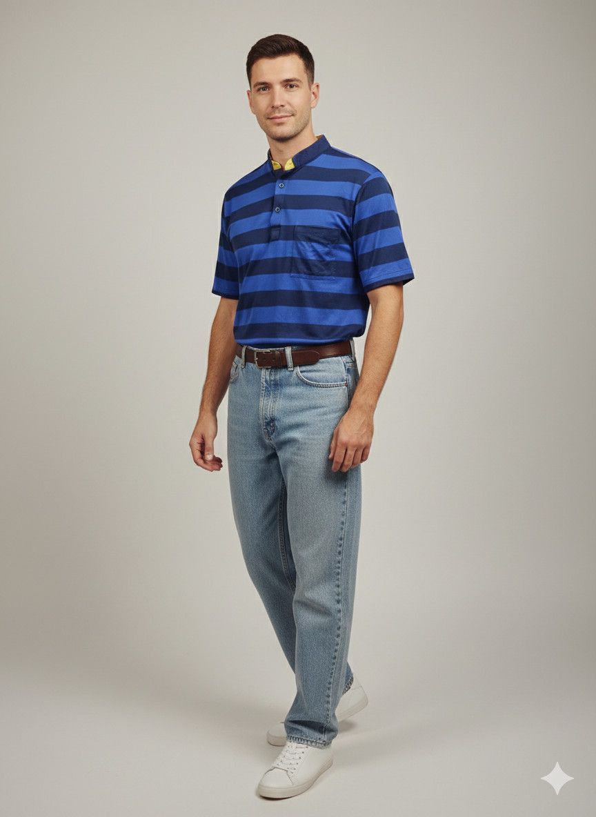 Other 💥Rare 💥 Vagiie Stripe Single Stitch Polo Shirt Size US M / EU 48-50 / 2 - 1 Thumbnail