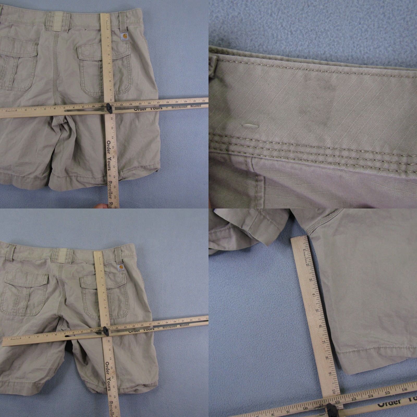 Carhartt VINTAGE Carhartt Shorts Womens 16 Khaki Beige Tan Relaxed Fit El Paso Cargo Ripstop Work Size 36" / US 14 / IT 50 - 8 Thumbnail