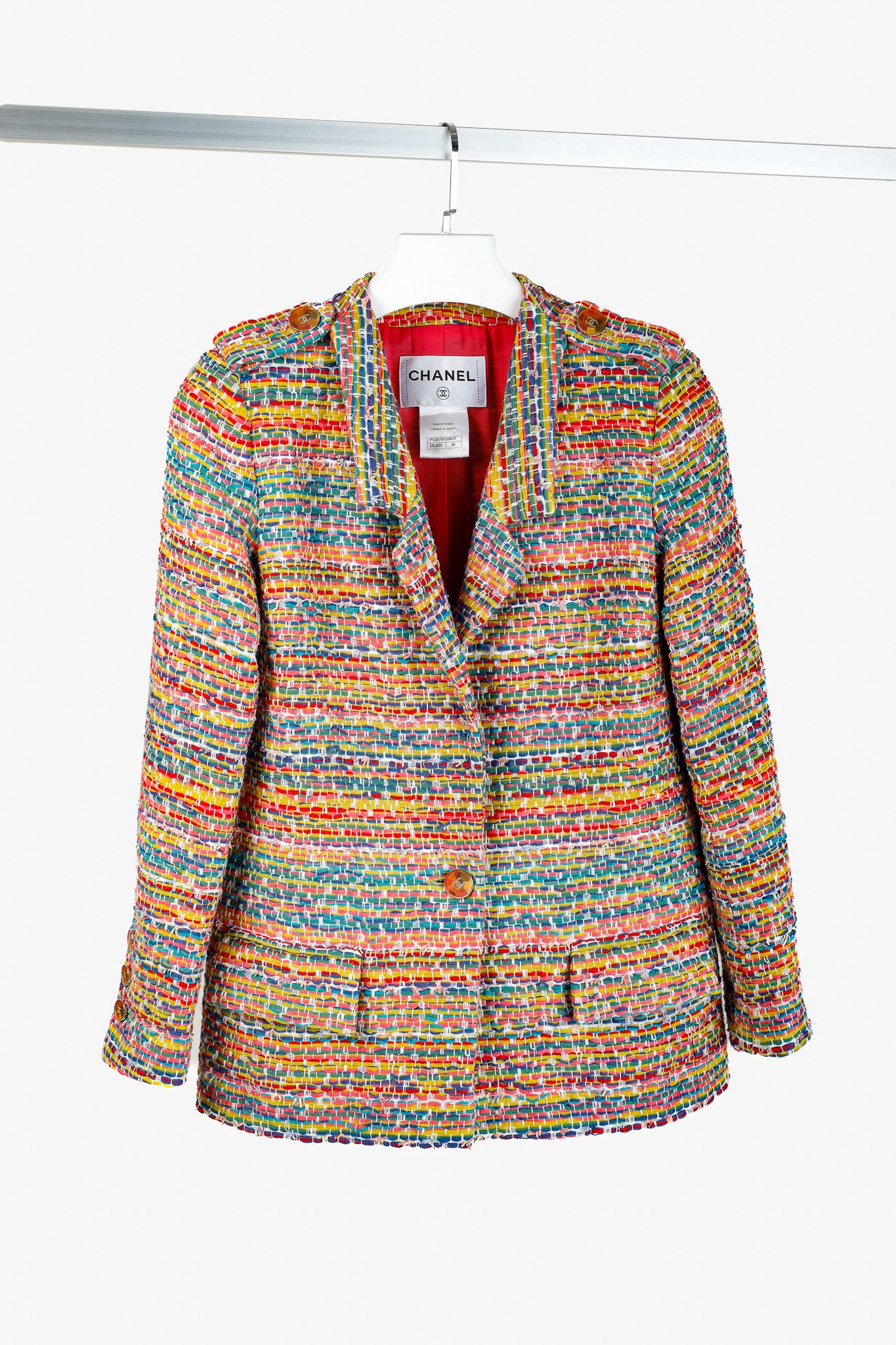 Chanel Chanel Resort 2016 Multicolour-Tweed Single-Button Blazer Size S / US 4 / IT 40 - 1 Thumbnail