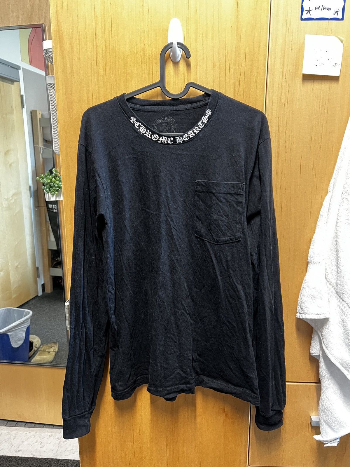 Chrome Hearts Black floral chrome hearts long sleeve tee with neck text Size US M / EU 48-50 / 2 - 1 Thumbnail