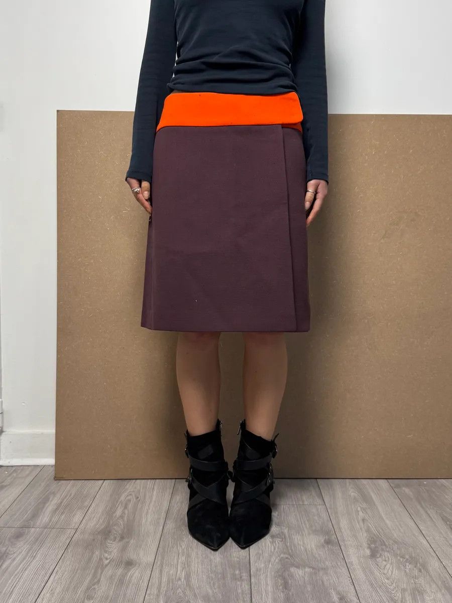 Prada 2000s Prada Purple & Orange Skirt Size 26" / US 2 / IT 38 - 2 Thumbnail