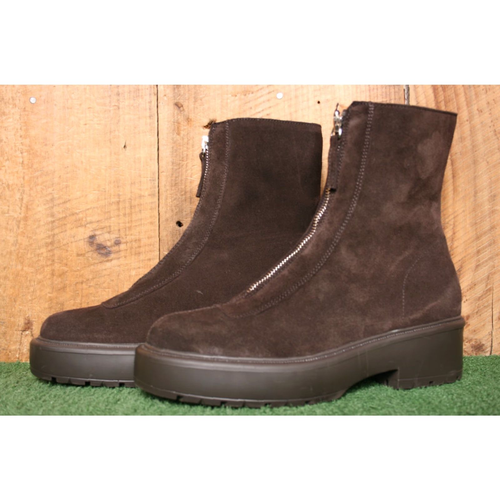 Steve Madden STEVE MADDEN Monrow Brown Suede Front Zip Lug Platform 7" Combat Boots Sz. 9M Womens Shoes Boots Size US 9 / IT 39 - 2 Thumbnail