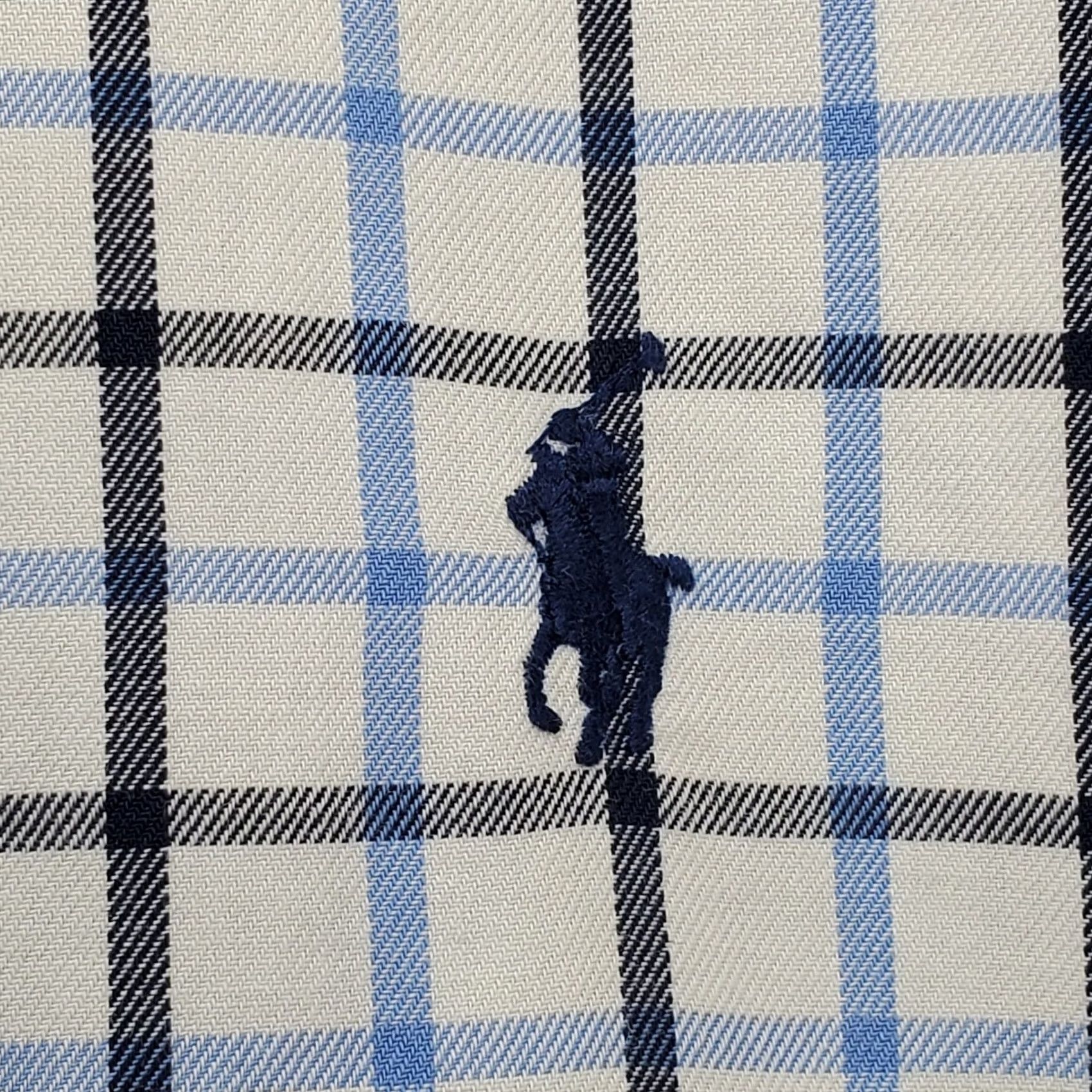 Ralph Lauren Ralph Lauren Button Down Shirt Mens 2XL White Blue Windowpane Plaid Custom Fit Shirt (Button-Up) Size US XXL / EU 58 / 5 - 4 Thumbnail