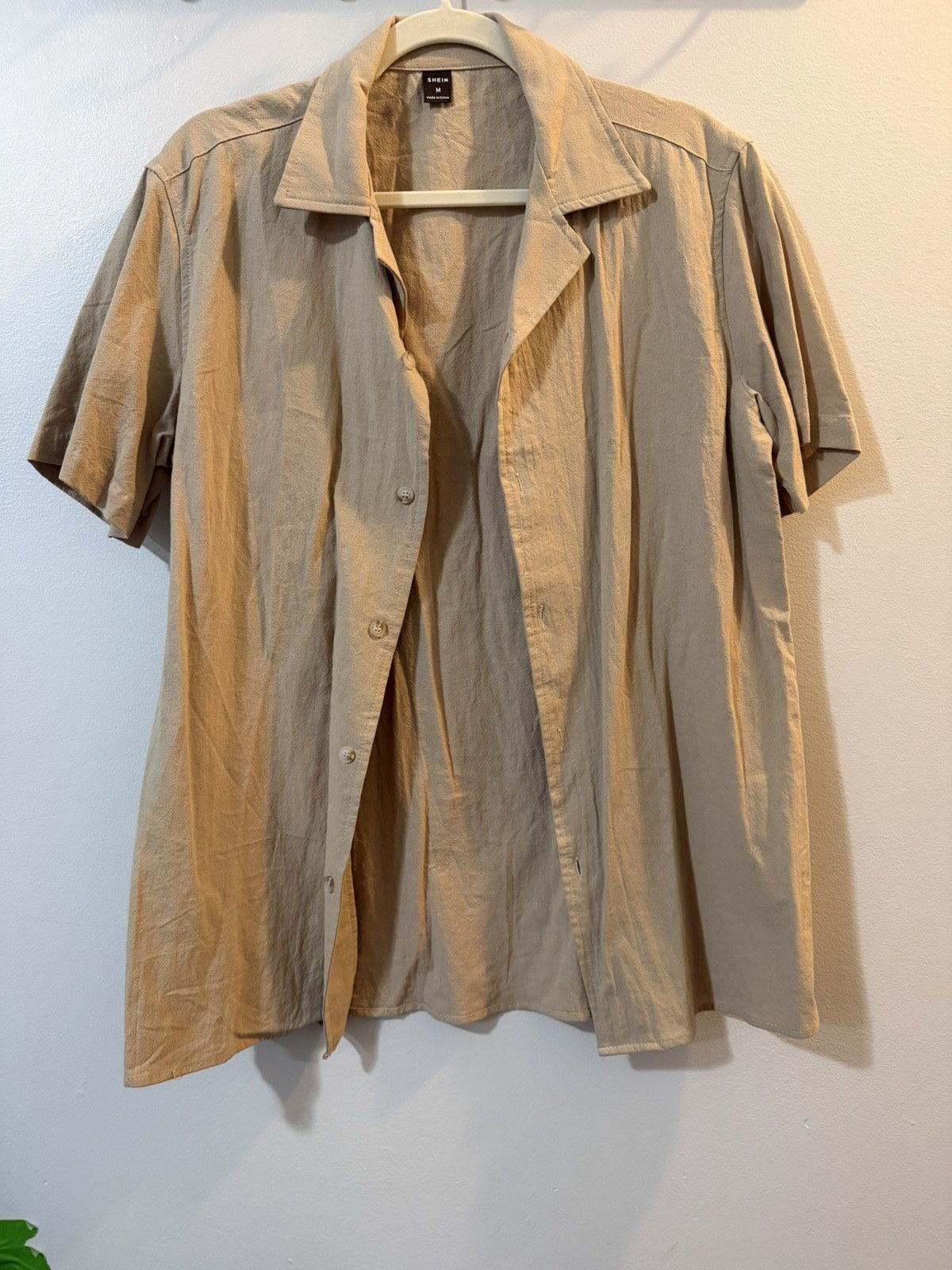 Shein SHEIN Manfinity Lapel Collar Button Up Shirt + Shorts Set Size US M / EU 48-50 / 2 - 2 Thumbnail