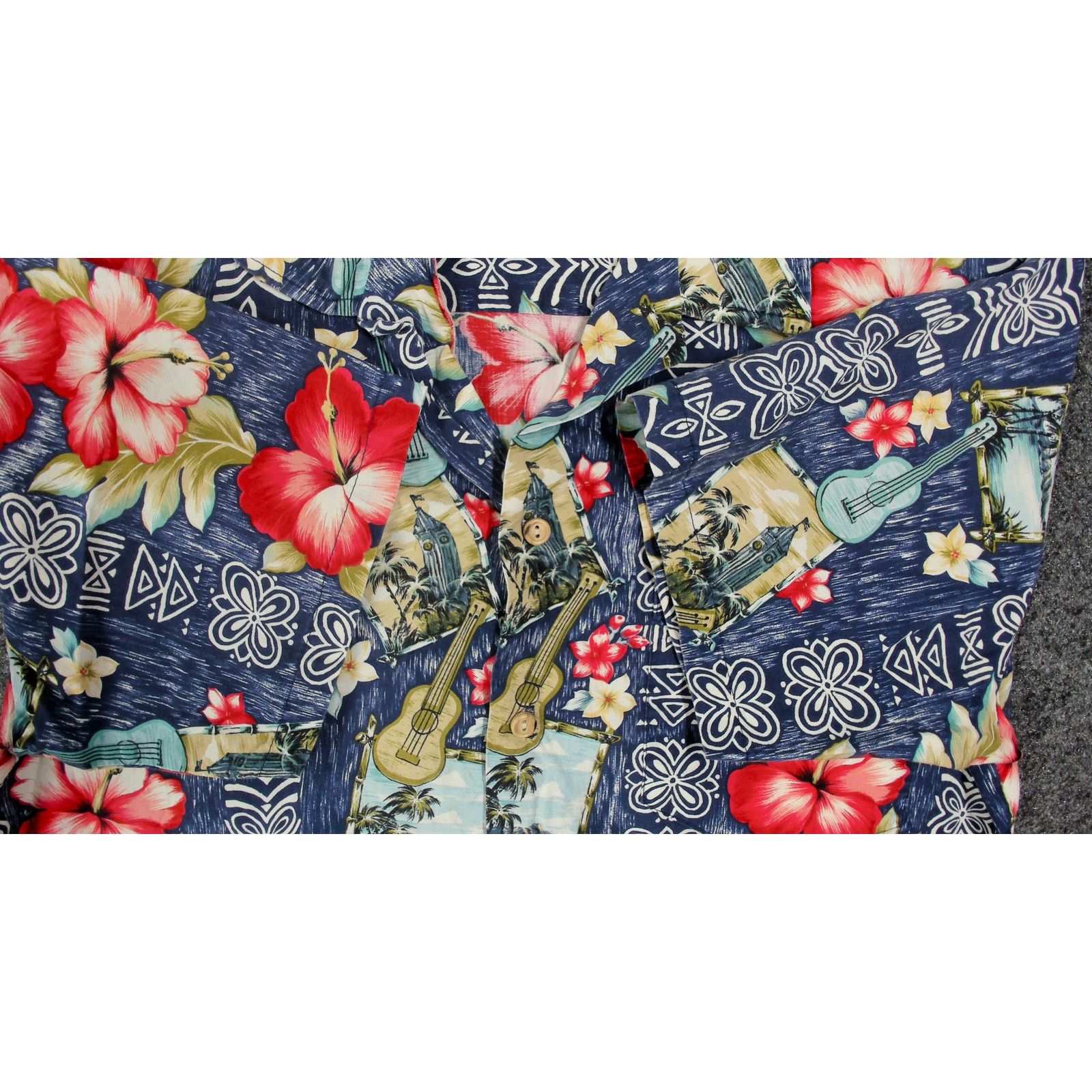 Vintage RJC Vintage 80s Single Stitch Ukulele Hawaiian Shirt Size US M / EU 48-50 / 2 - 8 Thumbnail