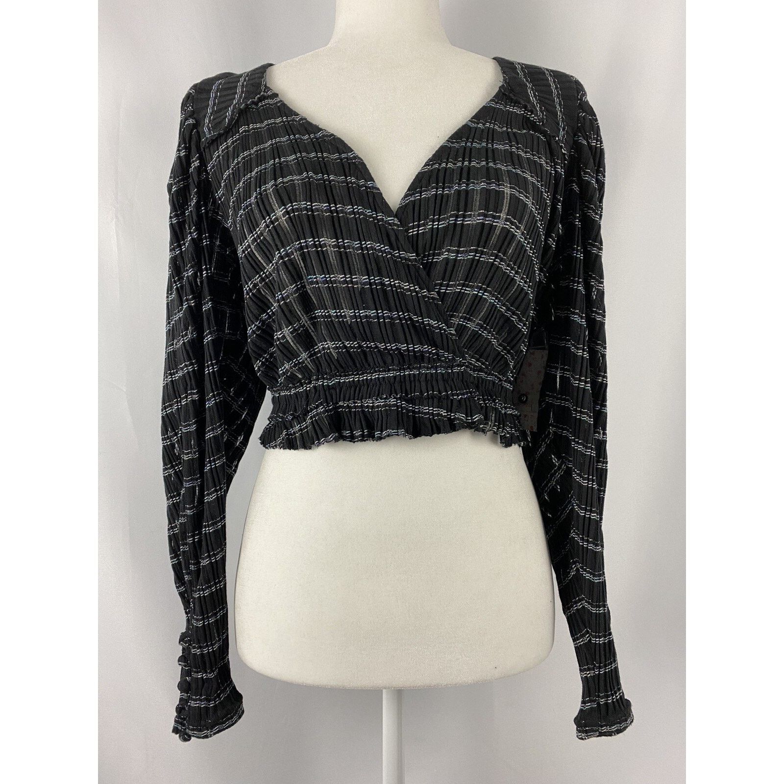Free People Free People Girlfriend Black Combo Top Women Size XS A002079 Size XS / US 0-2 / IT 36-38 - 4 Thumbnail