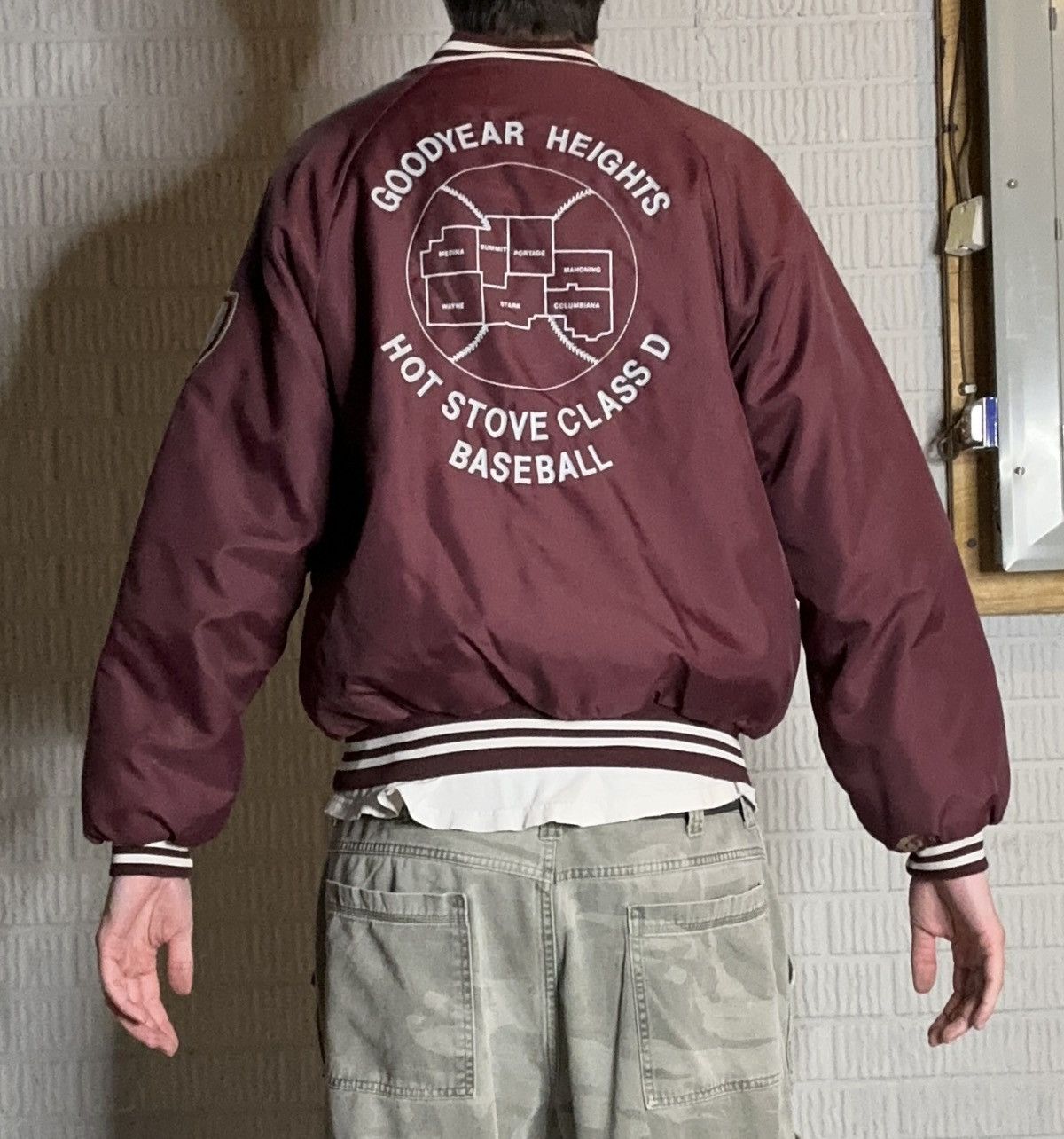 Vintage Vintage 90s Made In USA Highschool Baseball Bomber Jacket Size US L / EU 52-54 / 3 - 2 Thumbnail