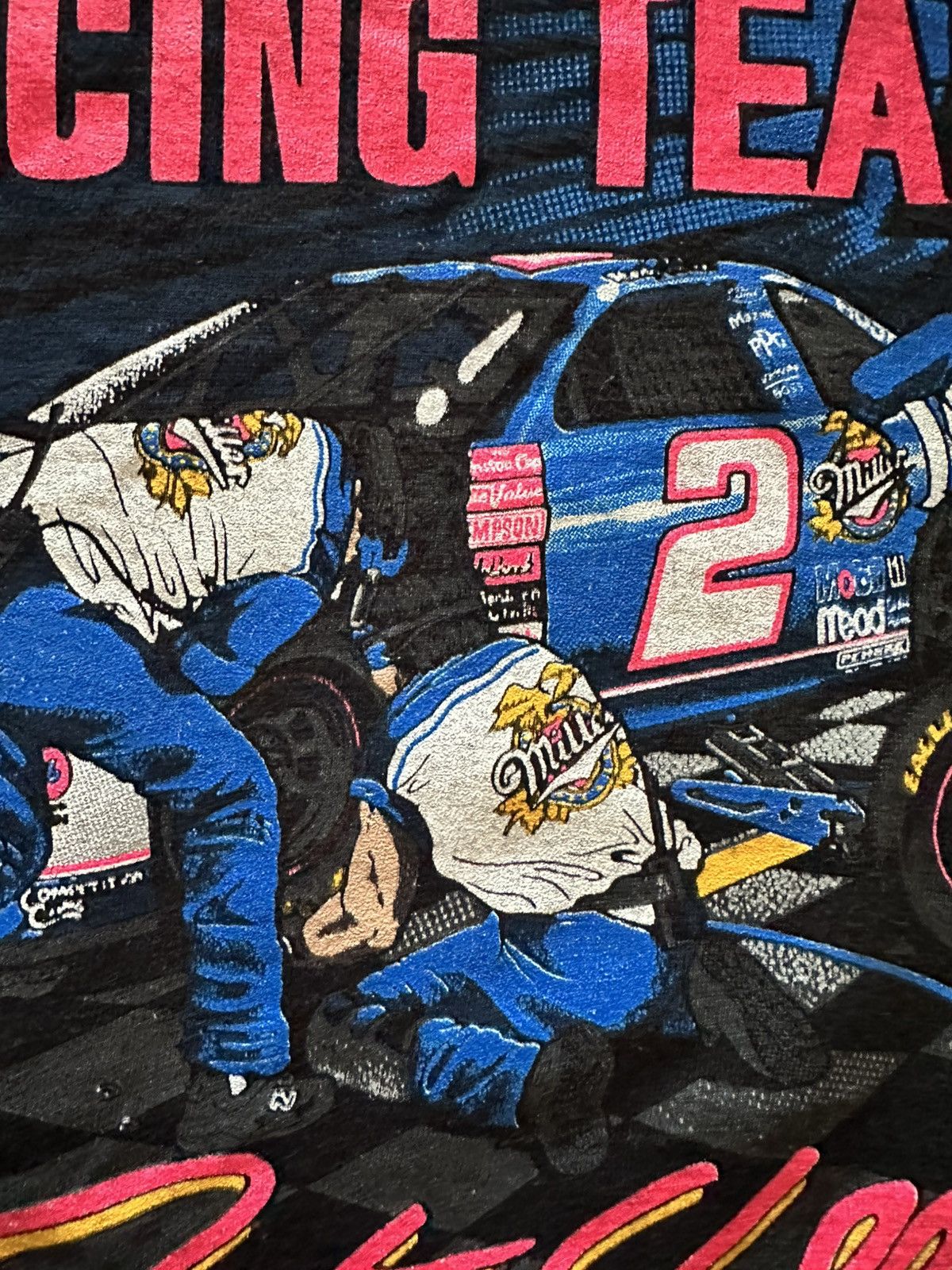 NASCAR × Vintage Vintage 90s Rusty Wallace Miller Lite Racing Team NASCAR Tee Size US XL / EU 56 / 4 - 4 Thumbnail