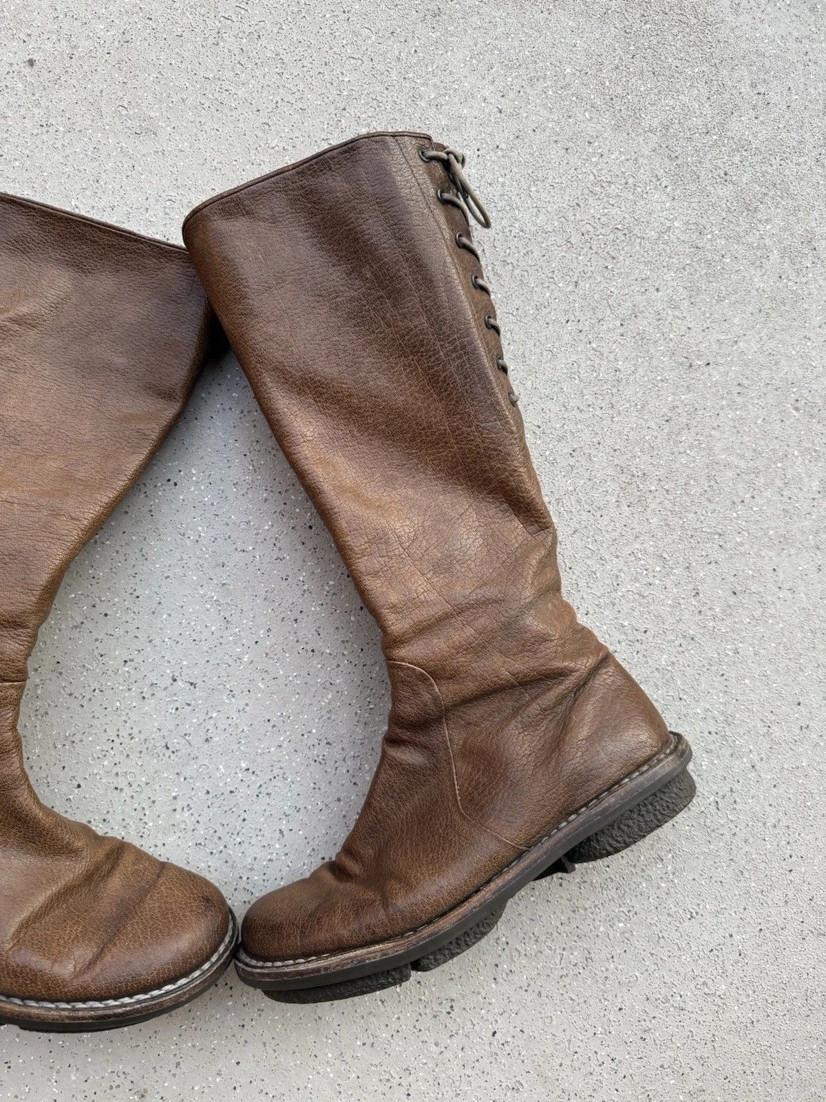 Trippen DDP Trippen Knee High Boots Brown Leather Lace Up Size 39 Size US 9 / IT 39 - 10 Thumbnail