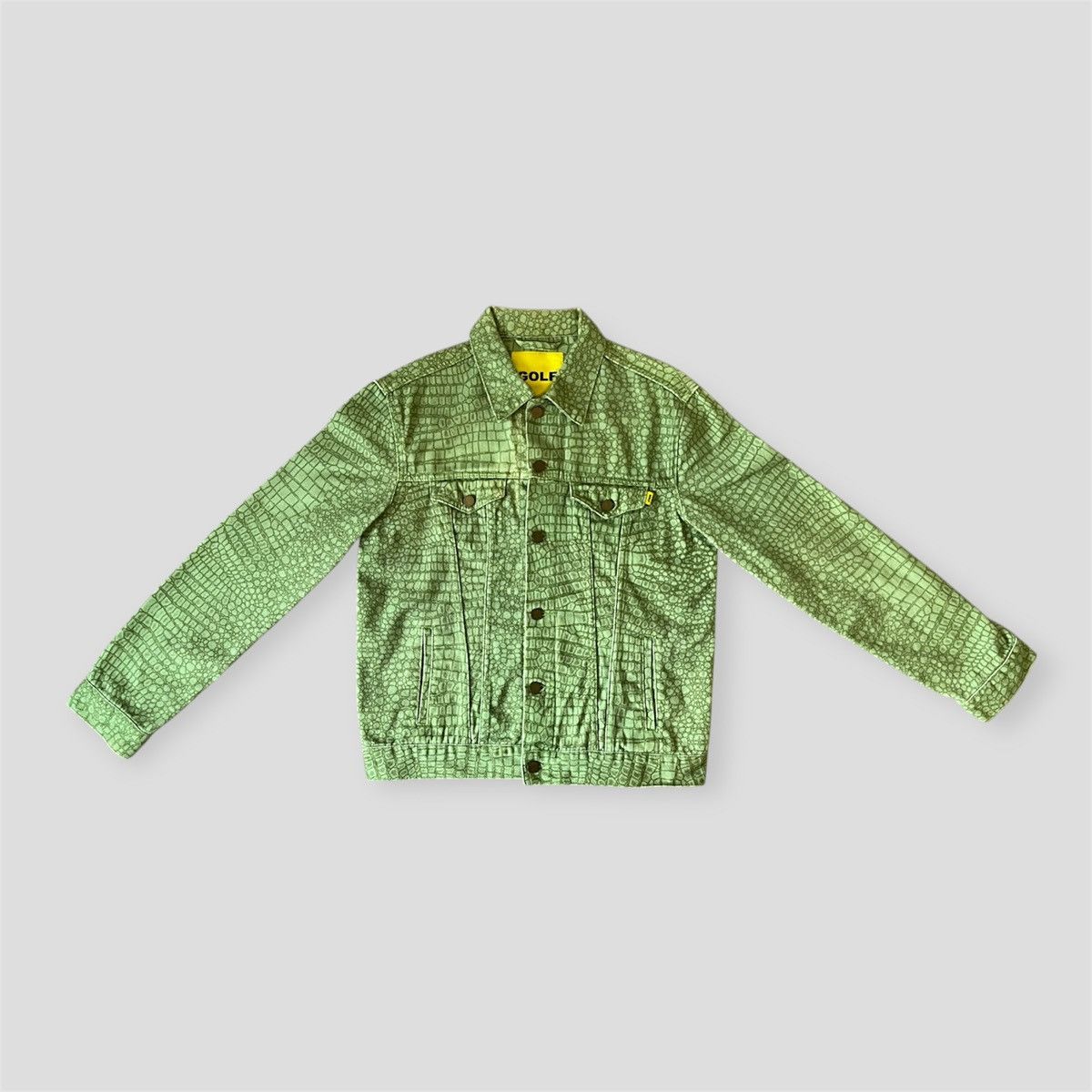 Golf Wang GOLF WANG Green Alligator/Crocodile Print Denim Jacket Size US M / EU 48-50 / 2 - 1 Thumbnail