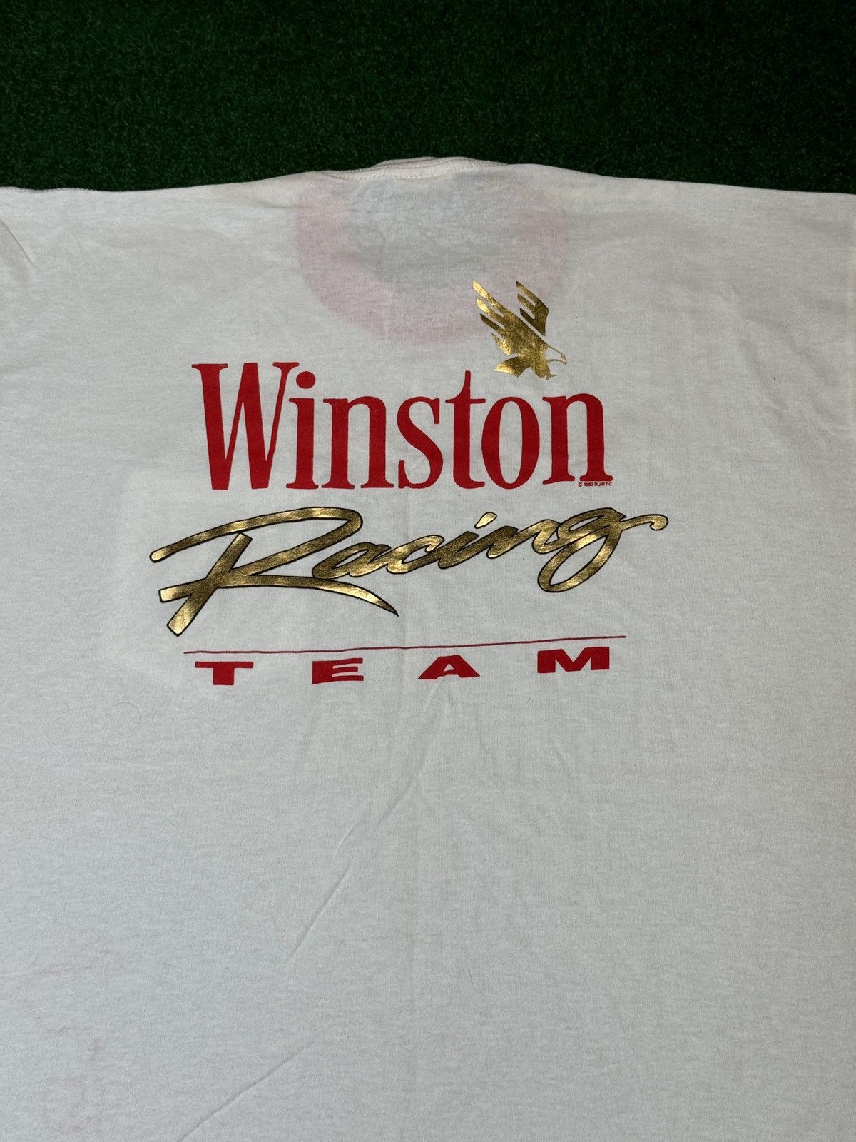 NASCAR × Vintage Vintage 90s Winston Racing Team Tobacco Cigarettes T Shirt Size US XL / EU 56 / 4 - 2 Thumbnail