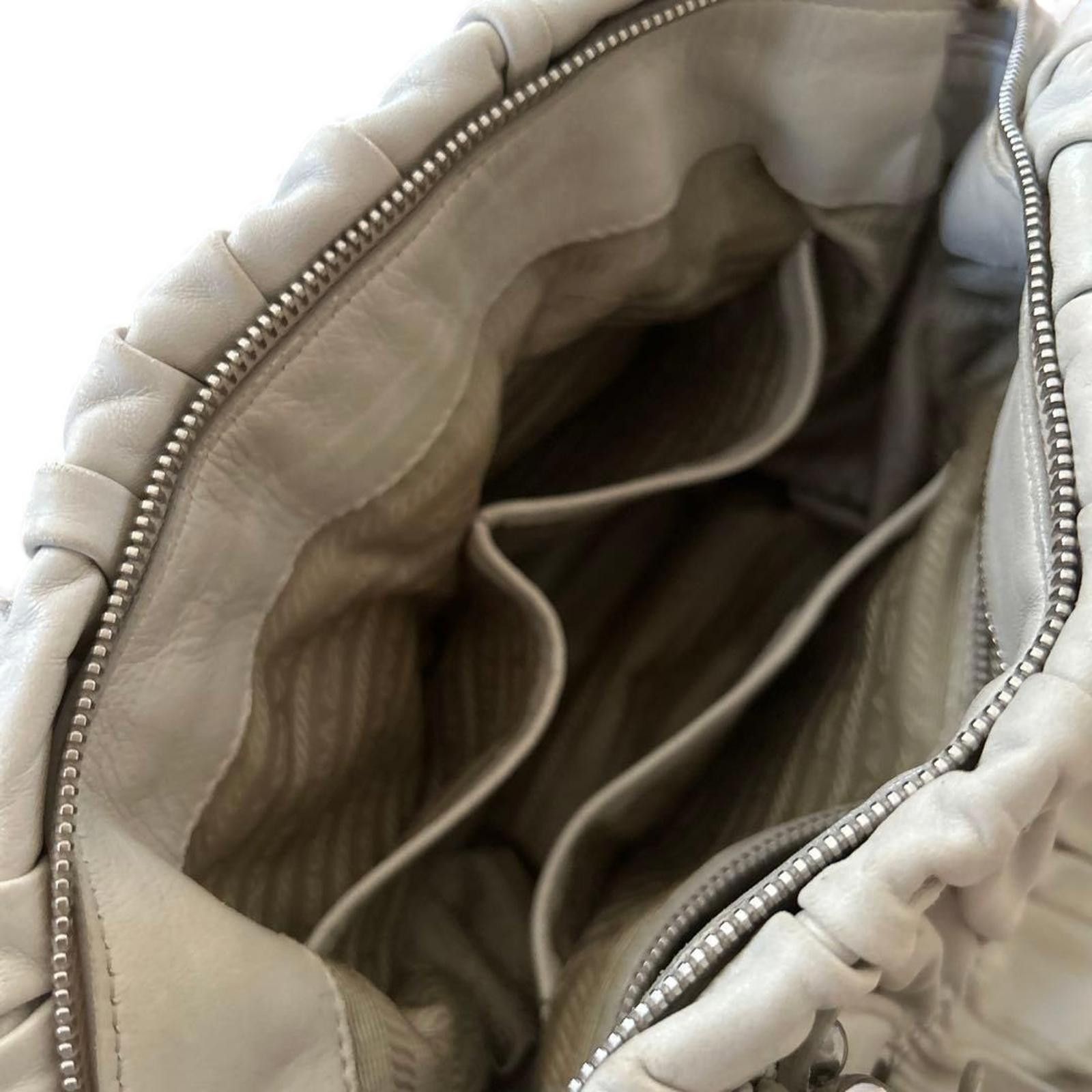 Prada Prada - Cream Leather Handbag Buckle Detail Size ONE SIZE - 5 Thumbnail