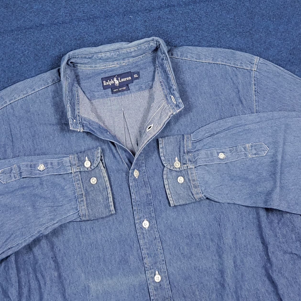 Polo Ralph Lauren Vintage Ralph Lauren Denim Style Button Up Shirt C294N27 Size US XL / EU 56 / 4 - 4 Thumbnail