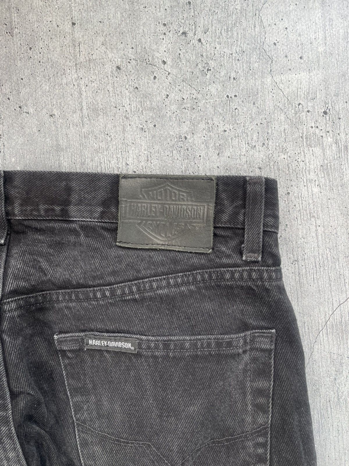 Harley Davidson Crazy Vintage Y2K Harley Davidson Jeans Black Wide Leg Size US 33 - 3 Thumbnail