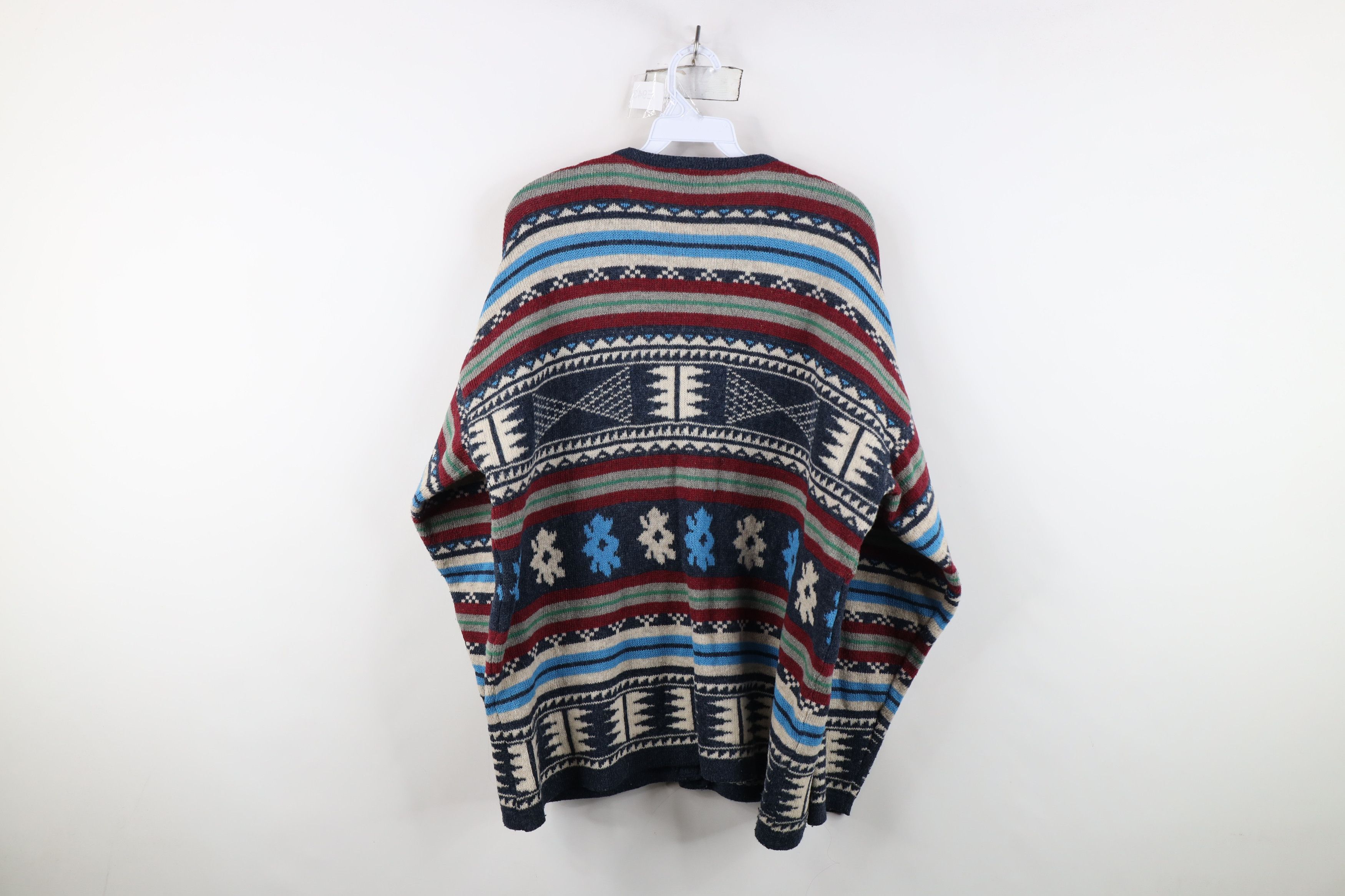 Vintage Vintage 90s Streetwear Fair Isle Knit Cardigan Sweater Size L / US 10 / IT 46 - 10 Thumbnail