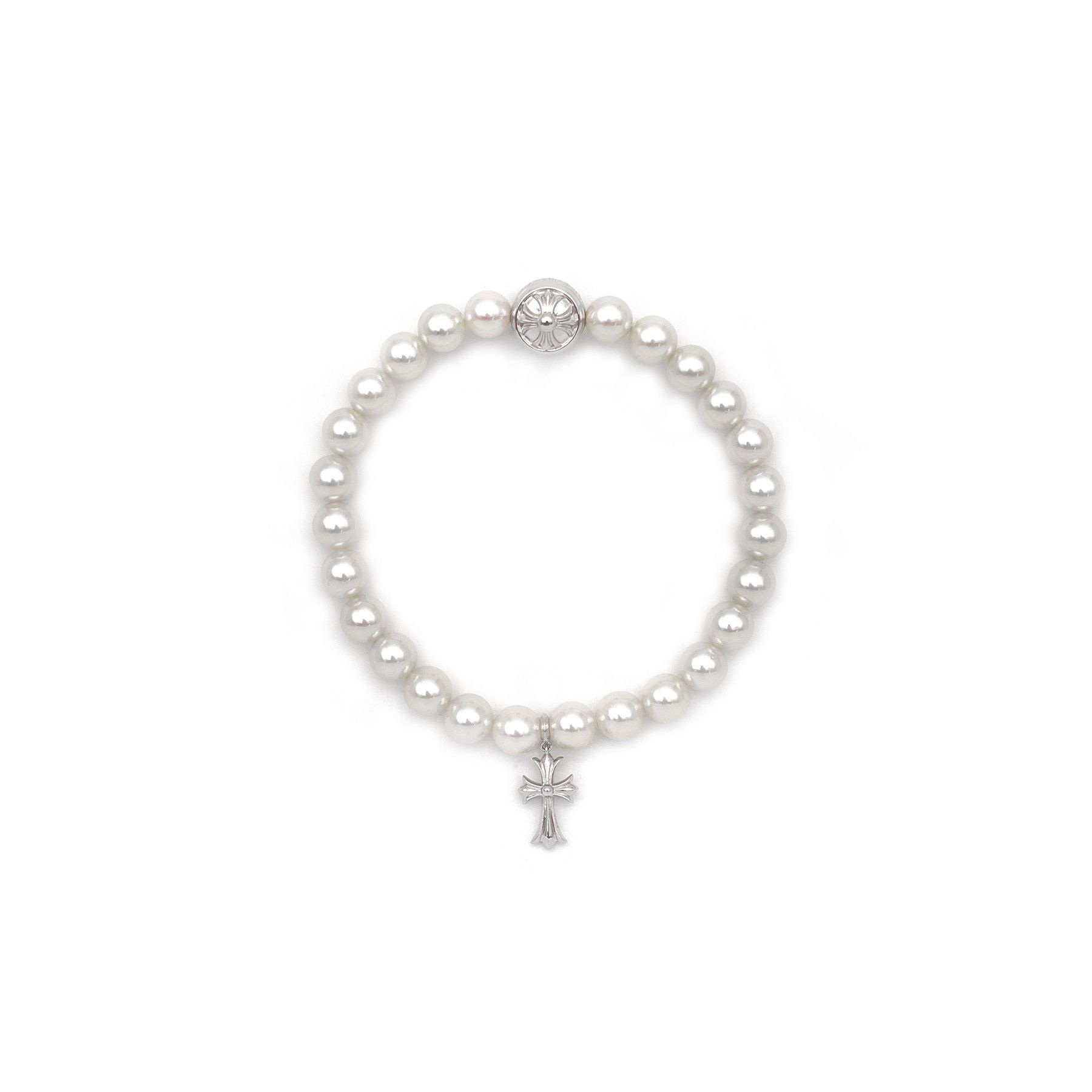 Chrome Hearts Mikimoto White Pearl Bracelet