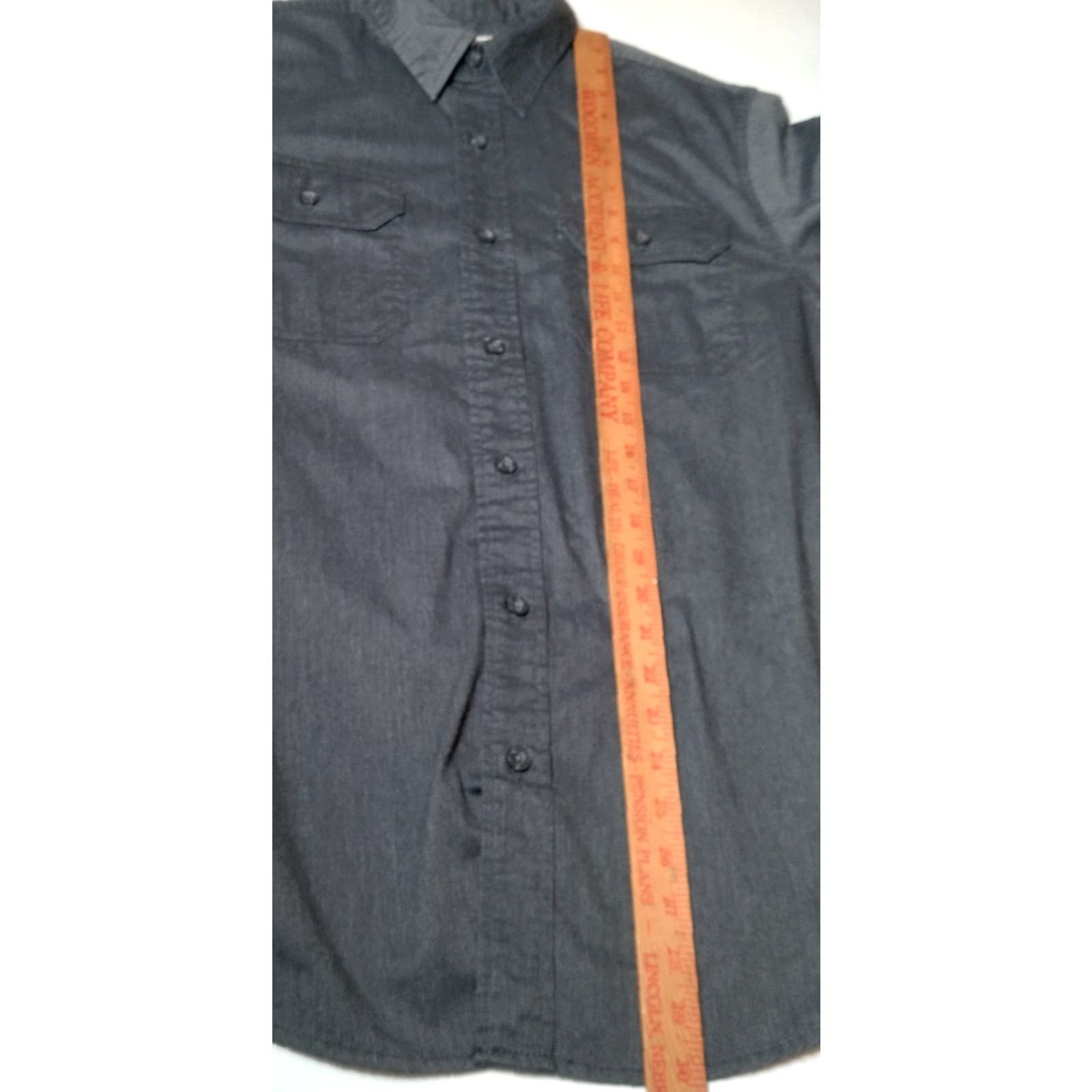 Wrangler Wrangler Shirt Men M Dark Gray Woven Stretch Long Sleeve Button-Up, Casual, Workwear, Size US M / EU 48-50 / 2 - 3 Thumbnail