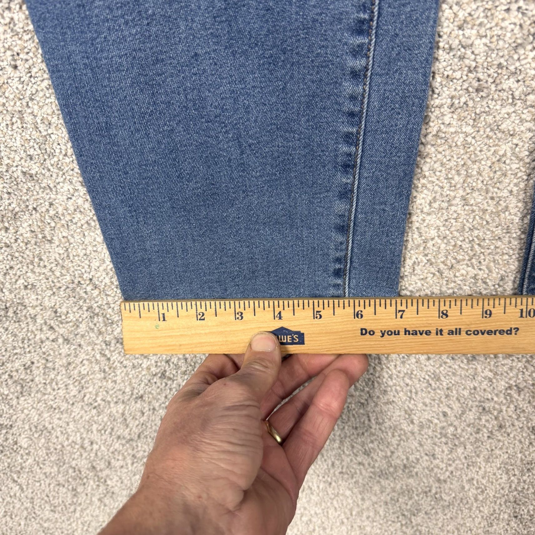 Vintage Sonoma Curvy Straight Jeans Womens Size 16 35x29 Blue Distressed Mid Wash Denim Size 38" / US 16 / IT 52 - 3 Thumbnail