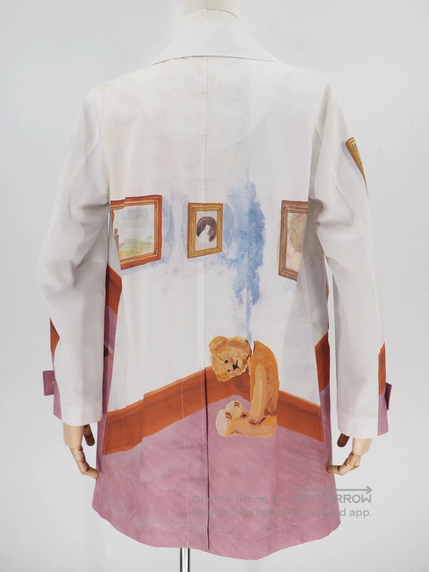 Undercover white oil painting trench coat. Size L / US 10 / IT 46 - 3 Thumbnail