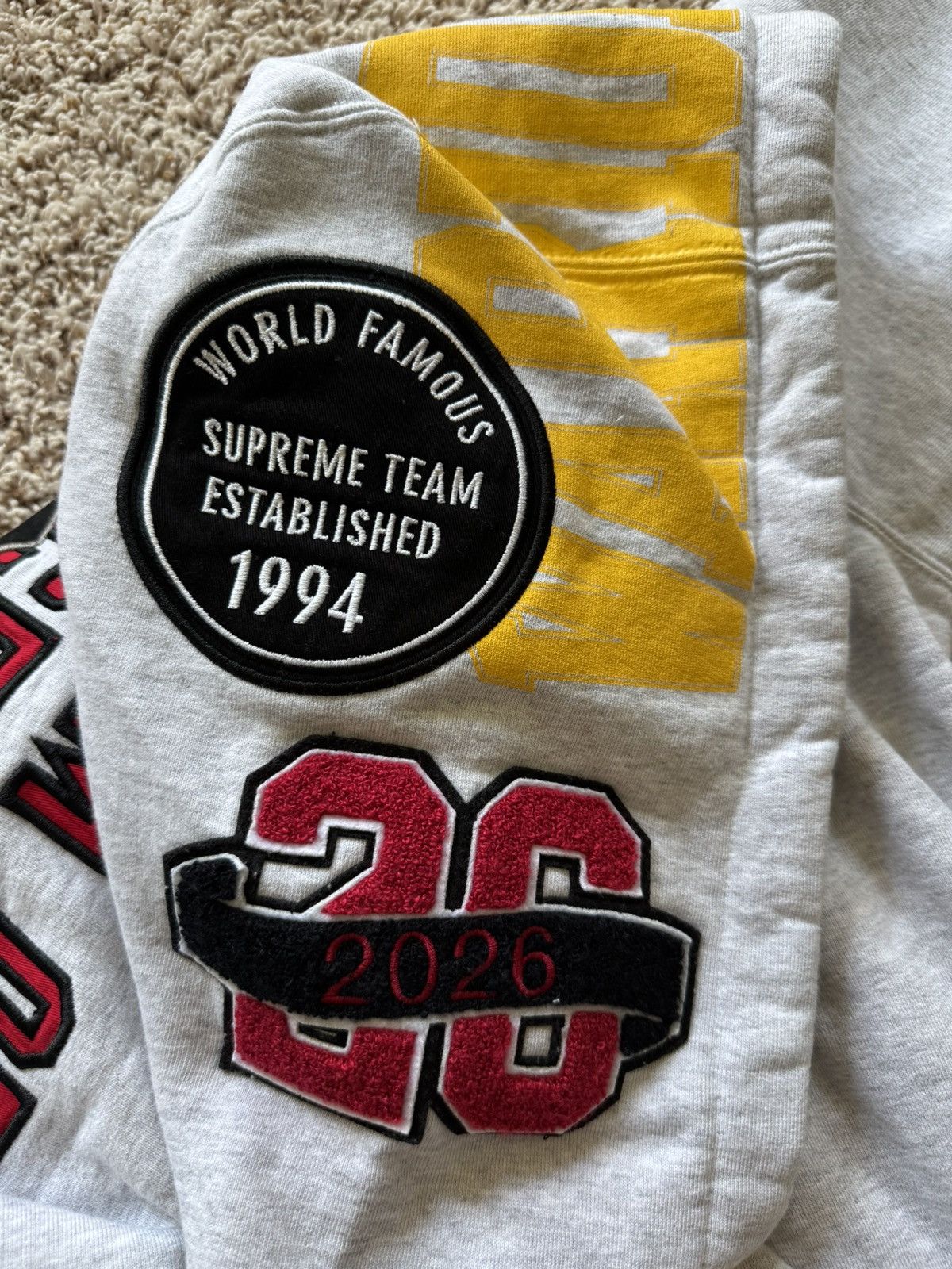 Supreme Warriors Appliqué Zip Up Hooded Sweatshirt Ash Grey Size US L / EU 52-54 / 3 - 11 Thumbnail
