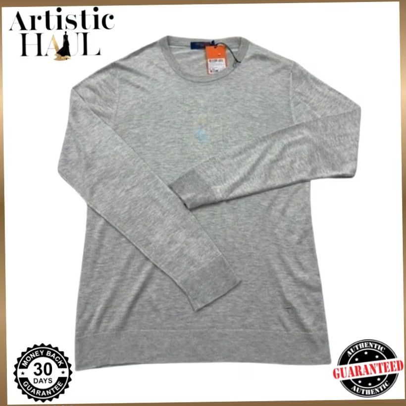Trussardi Trussardi Jeans Unisex XXL Gray Viscose Knit Crew Neck Sweater Italy Size US XXL / EU 58 / 5 - 2 Thumbnail