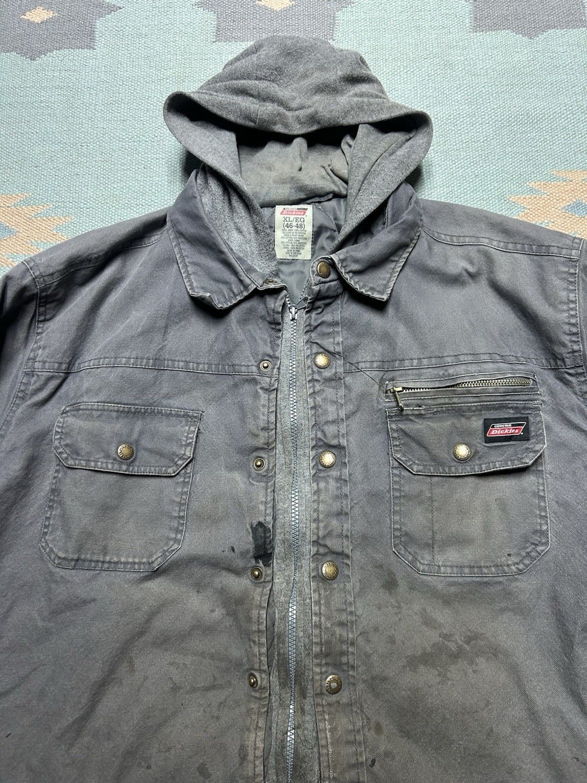 Vintage Vtg dickies hooded canvas work jacket distressed quilted XL Size US XL / EU 56 / 4 - 5 Thumbnail