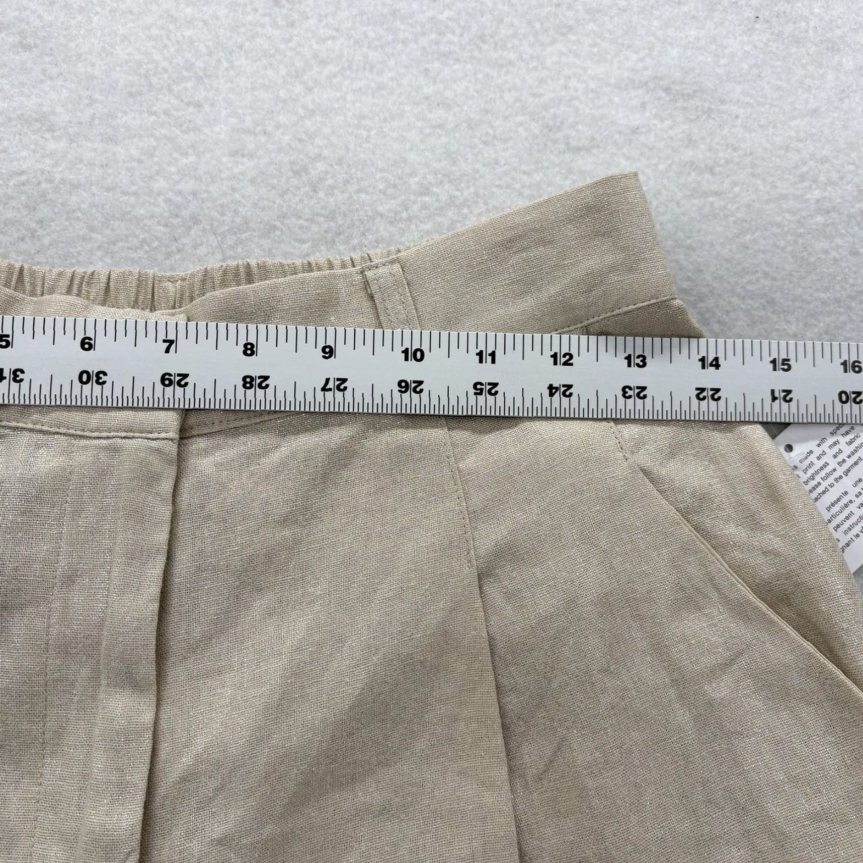 Vintage House Of Harlow 1960 Dress Pants Womens Small Gold Linen Blend Wide-Leg Crop NWT Size 28" / US 6 / IT 42 - 7 Thumbnail