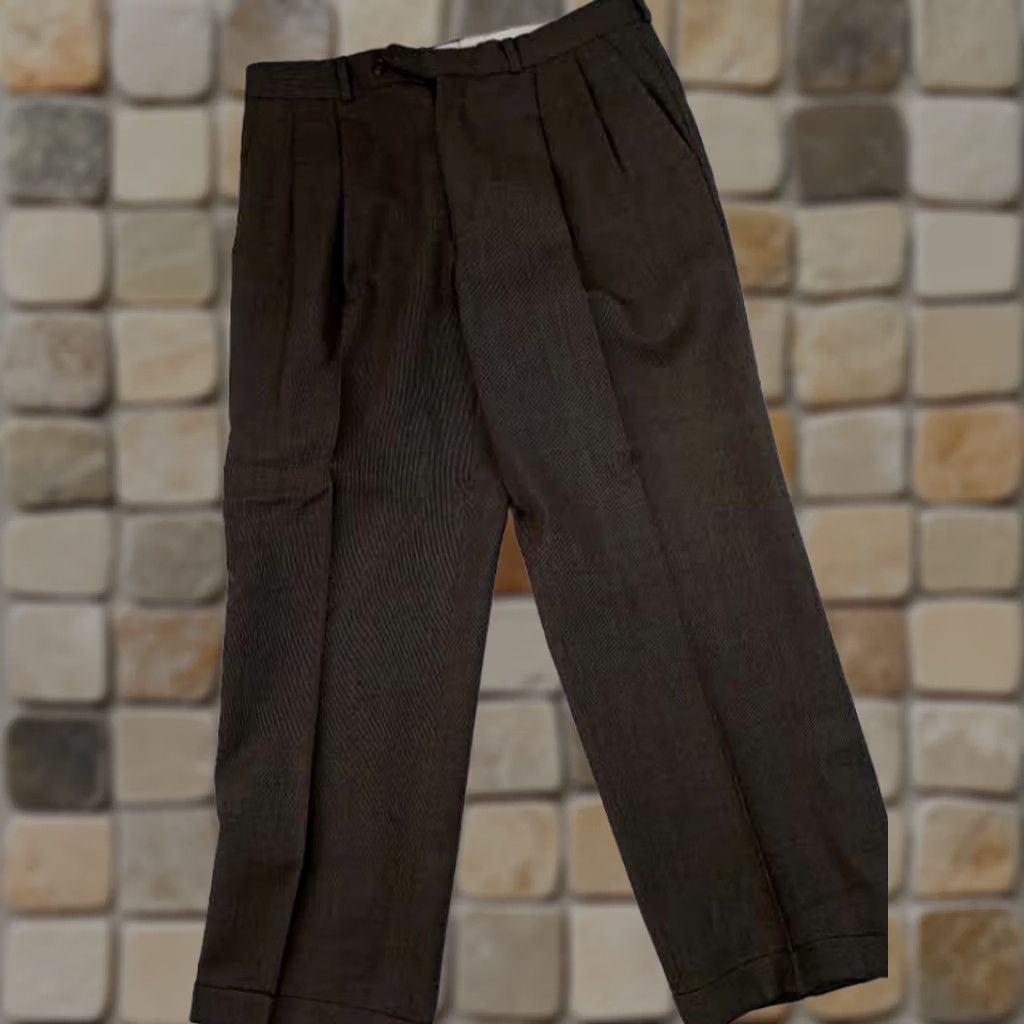 Ralph Lauren Chaps Ralph Lauren Fitted Plaid Pants 35-29 Green Grey Fabric Size US 35 - 1 Thumbnail