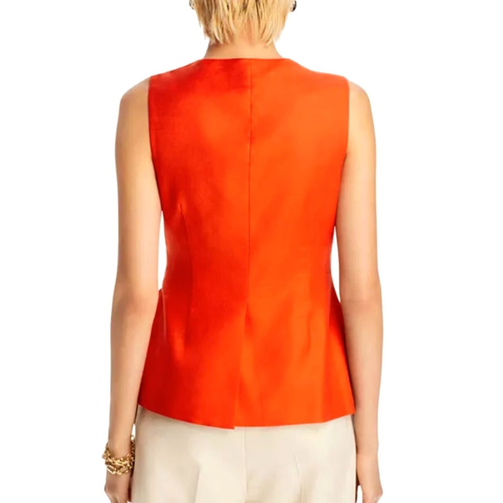 Bcbgmaxazria BCBG MAXAZRIA VEST CASCADING Orange 8 Womens Regular Polyester Color Size M / US 6-8 / IT 42-44 - 2 Thumbnail