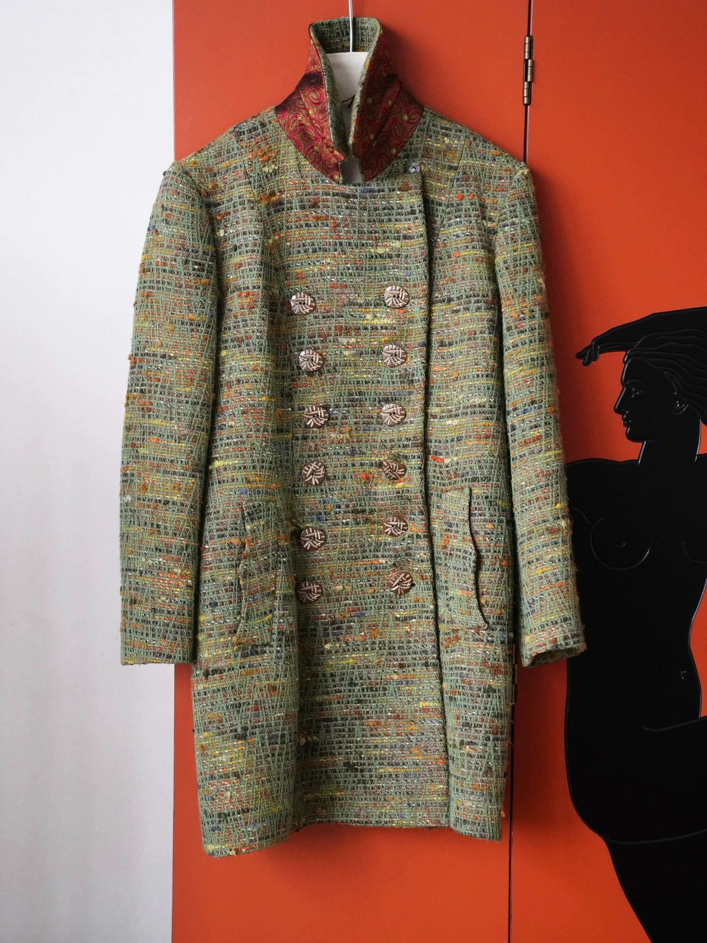 Christian Lacroix Christian Lacroix 1998 Olive Green Wool Tweed Coat FR42 Size M / US 6-8 / IT 42-44 - 6 Thumbnail