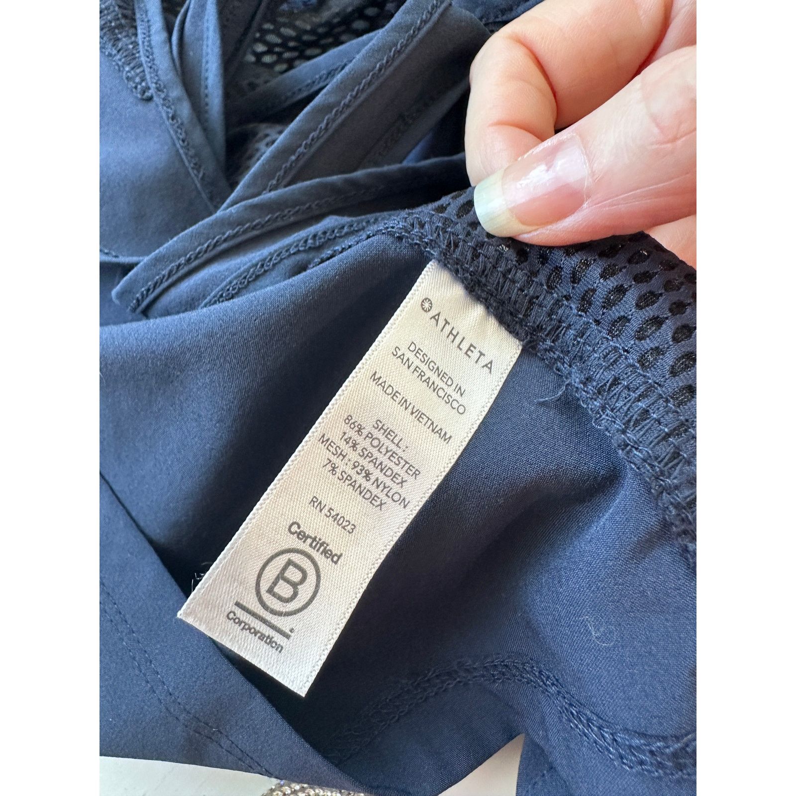 Athleta Athleta Navy Blue Mesh Racerback Tank Top XXS Size XXS / US 00 / IT 34 - 8 Thumbnail