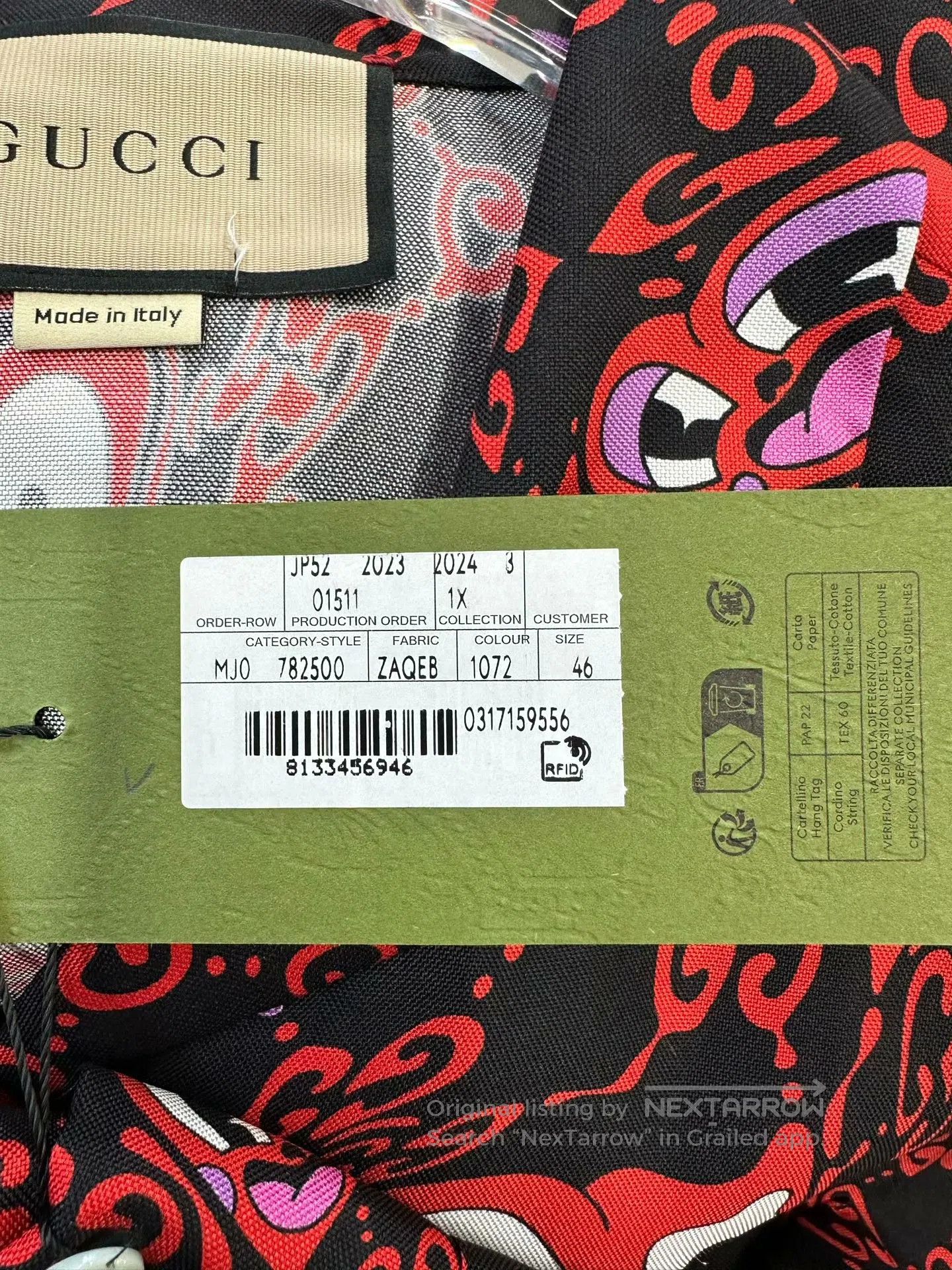Gucci Guicci Red heart print logo short-sleeve shirt| Size US S / EU 44-46 / 1 - 3 Thumbnail