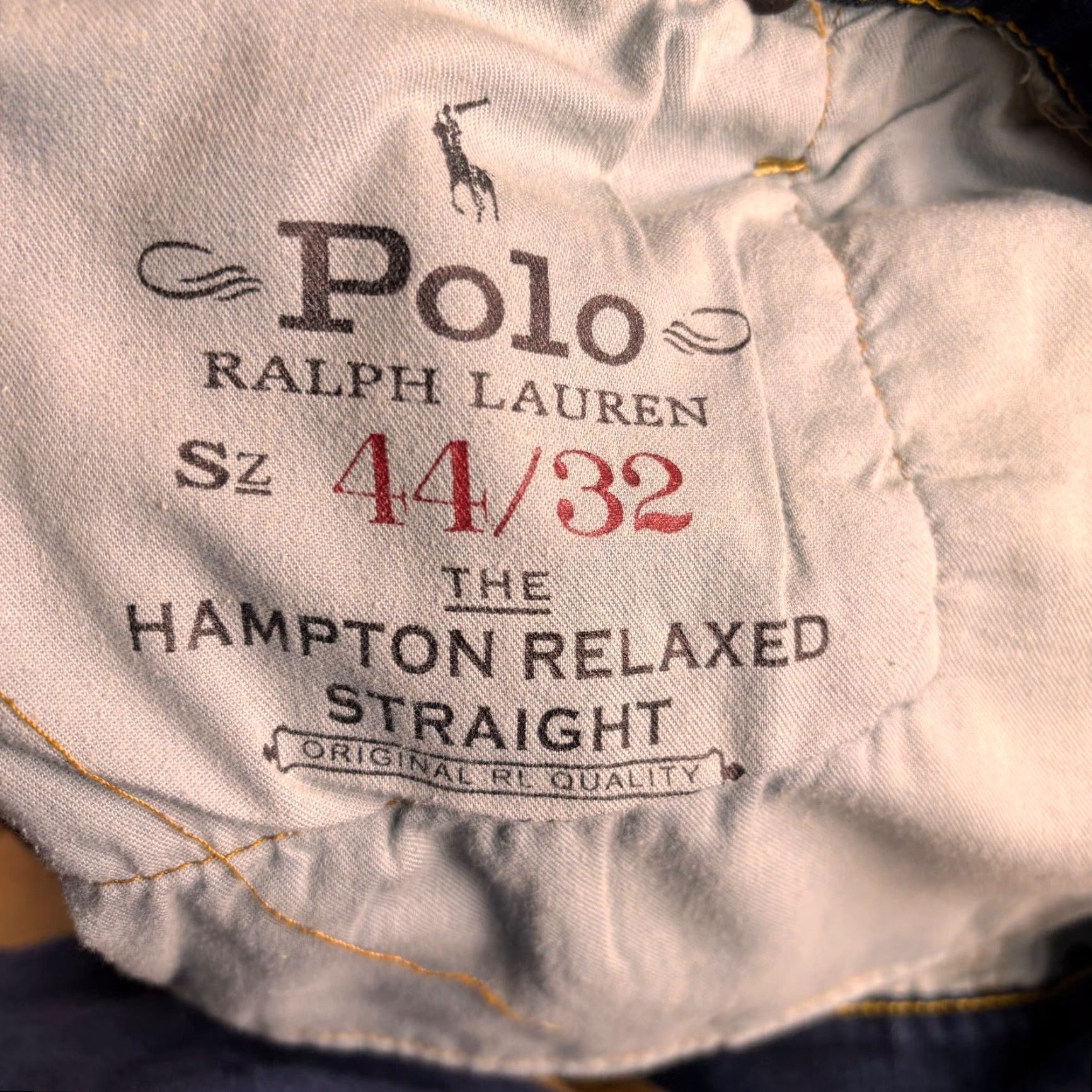 Polo Ralph Lauren Polo Ralph Lauren Jeans 44X32 Dark Blue Denim Hampton Relaxed Straight Men Jeans Size US XXL / EU 58 / 5 - 5 Thumbnail