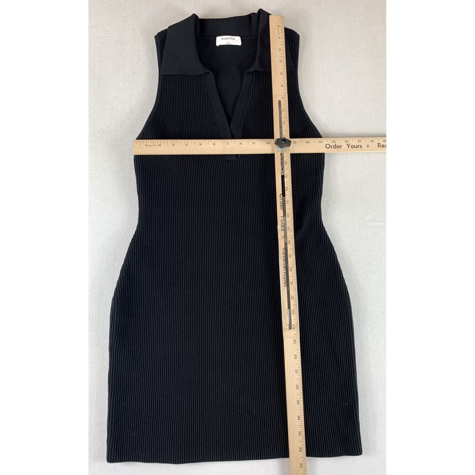 Vintage VINTAGE BABATON SHEATH DRESS WOMENS LARGE BLACK SLEEVELESS V-NECK COLLAR Size L / US 10 / IT 46 - 3 Thumbnail