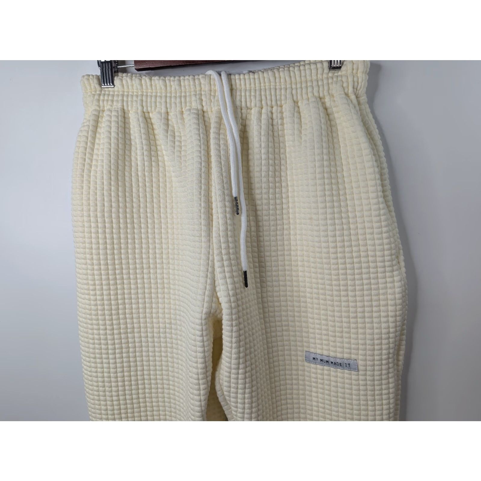 Vintage My Mum Made It Waffle Quilted Lounge Sweatpants Buttercream Women's Size 1 Size 25" / US 0 / IT 36 - 4 Thumbnail