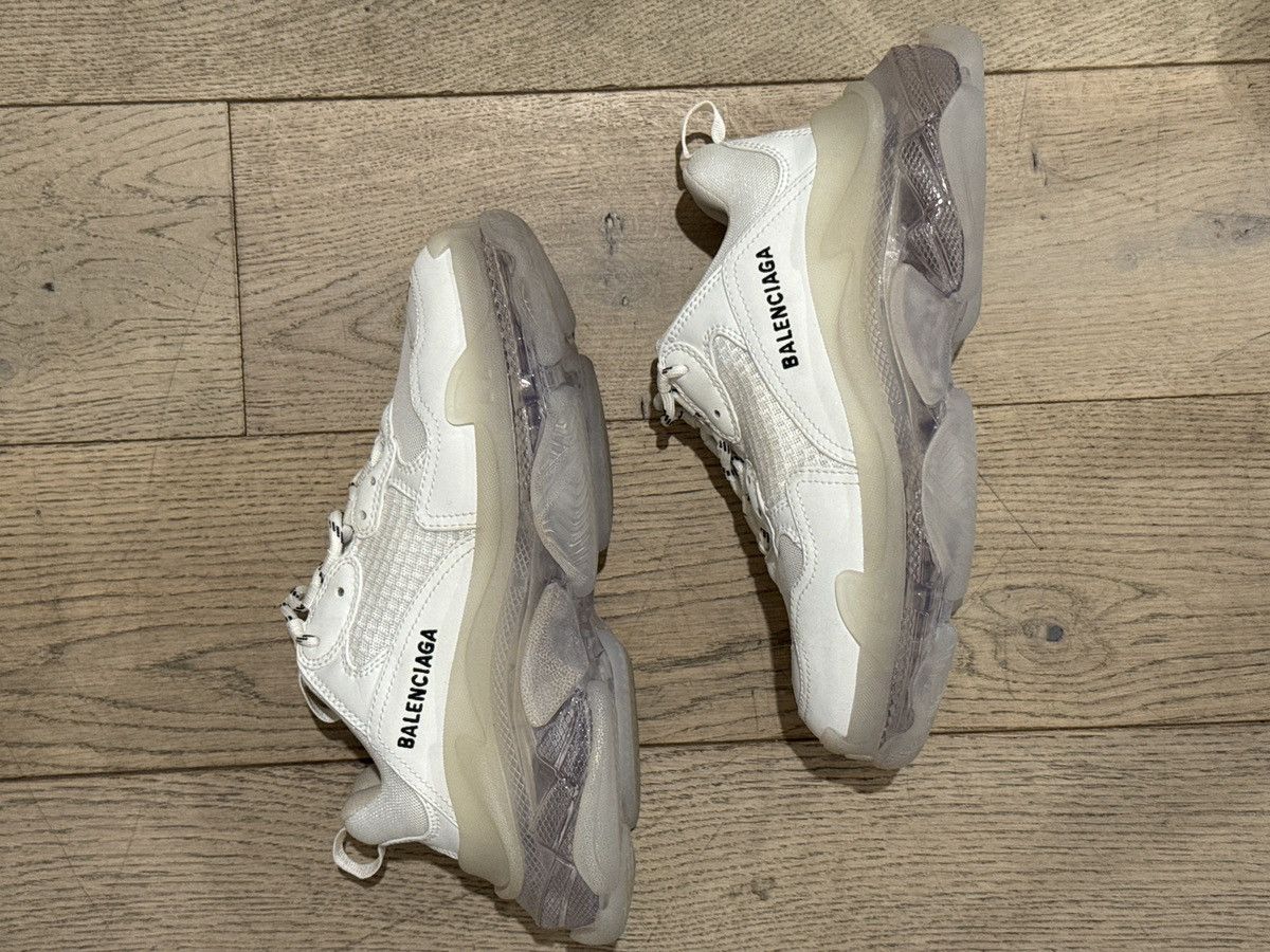 Balenciaga Women’s Balenciaga Triple S Clear Sole Sneaker White Size US 8 / IT 38 - 3 Thumbnail