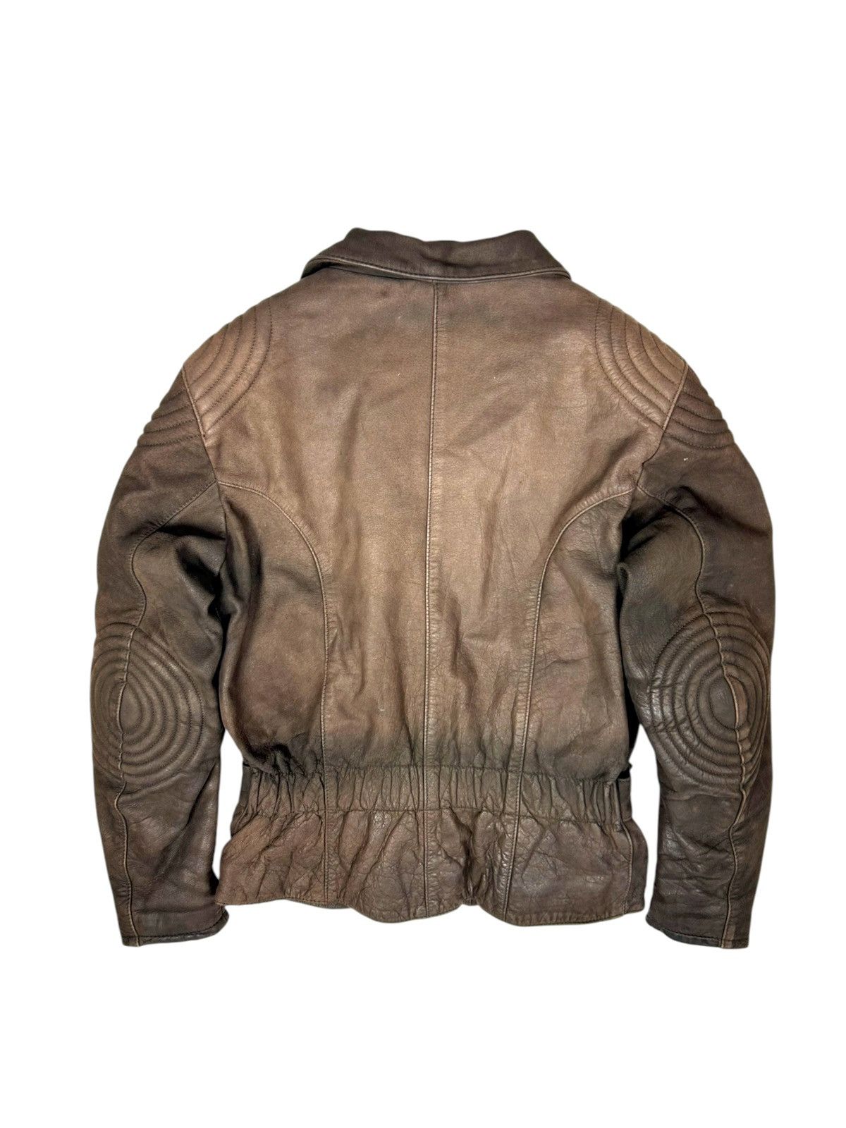 Genuine Leather Vintage Brown Biker Avantgarde Leather Jacket Size XS / US 0-2 / IT 36-38 - 2 Thumbnail