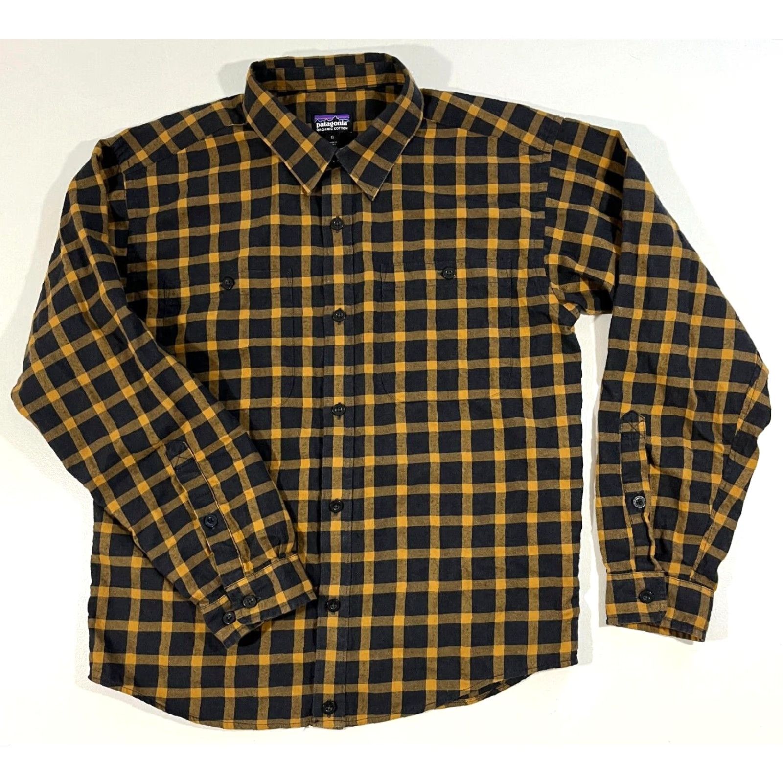 Patagonia VINTAGE Patagonia Shirt Plaid Long Sleeve Men’s M Black Mustard Yellow Cotton Pima Button-Up Size US M / EU 48-50 / 2 - 3 Thumbnail