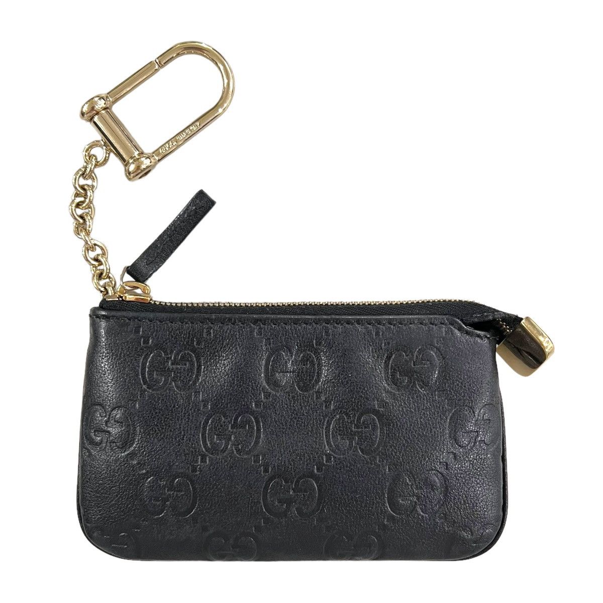 image of Gucci Monogram Key Pouch Wallet in Black, Men's