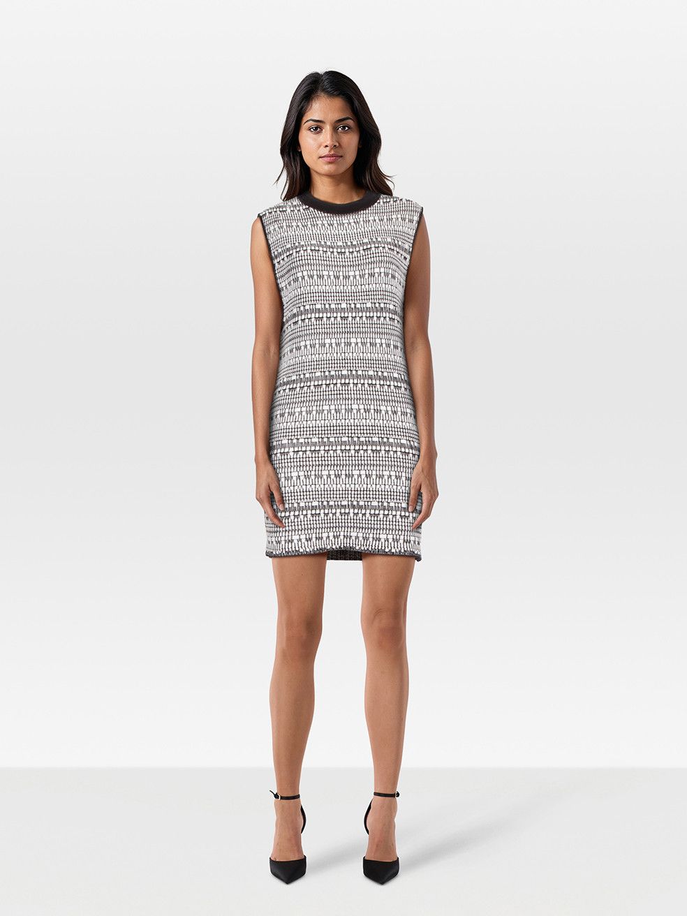 Helmut Lang Black & White Woven Detail Dress Size XS / US 0-2 / IT 36-38 - 1 Thumbnail