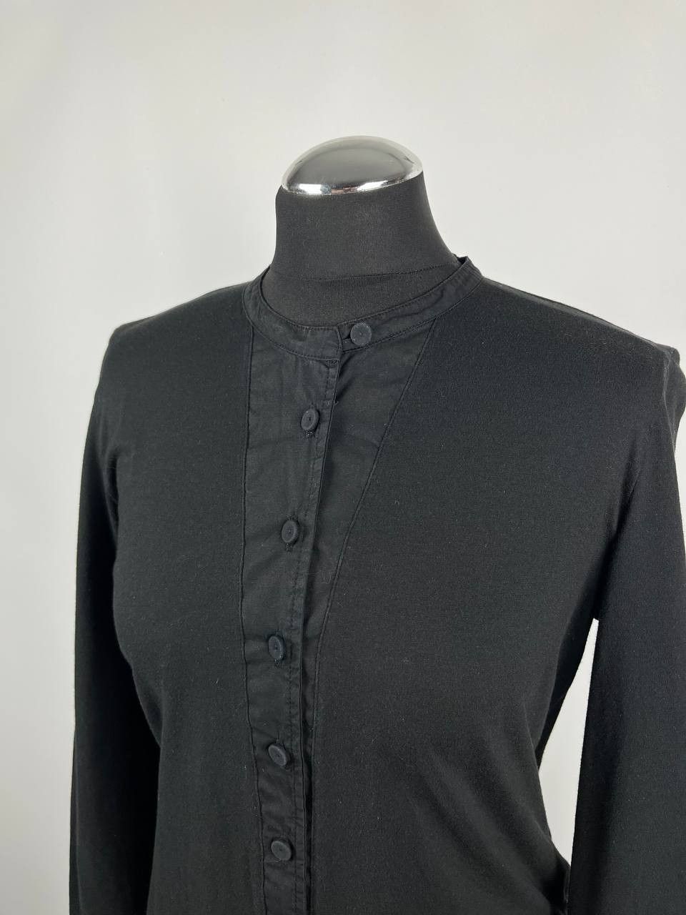 hannes roether Hannes Roether Black Cotton Slim Fit Button Up Blouse Size M Size M / US 6-8 / IT 42-44 - 4 Thumbnail