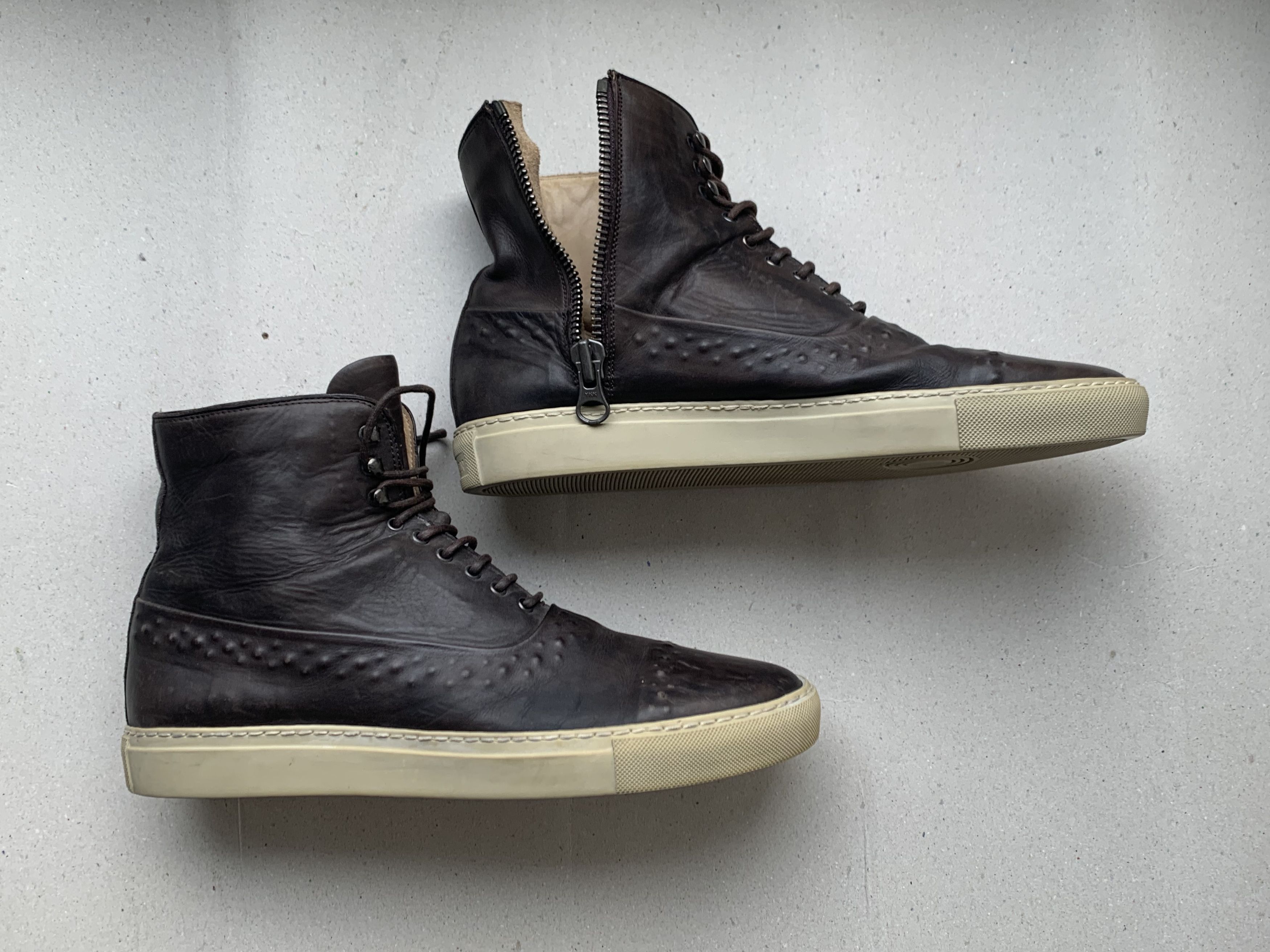 Alexander McQueen Alexander McQueen Hi-Top | Embossed Brown Leather Size US 7.5 / EU 40-41 - 2 Thumbnail